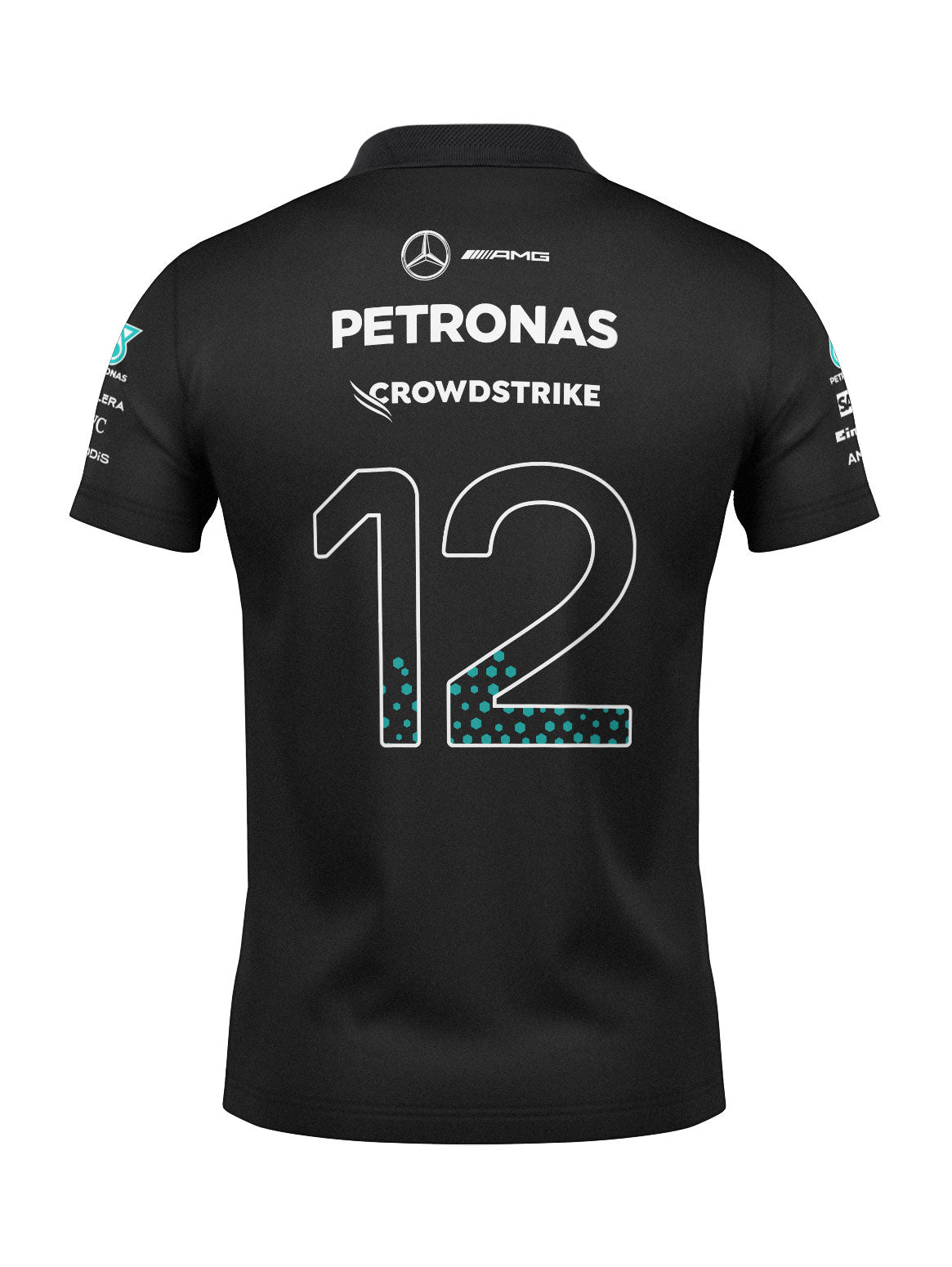 Kimi Antonelli Mercedes F1 2026 Black Polo Shirt
