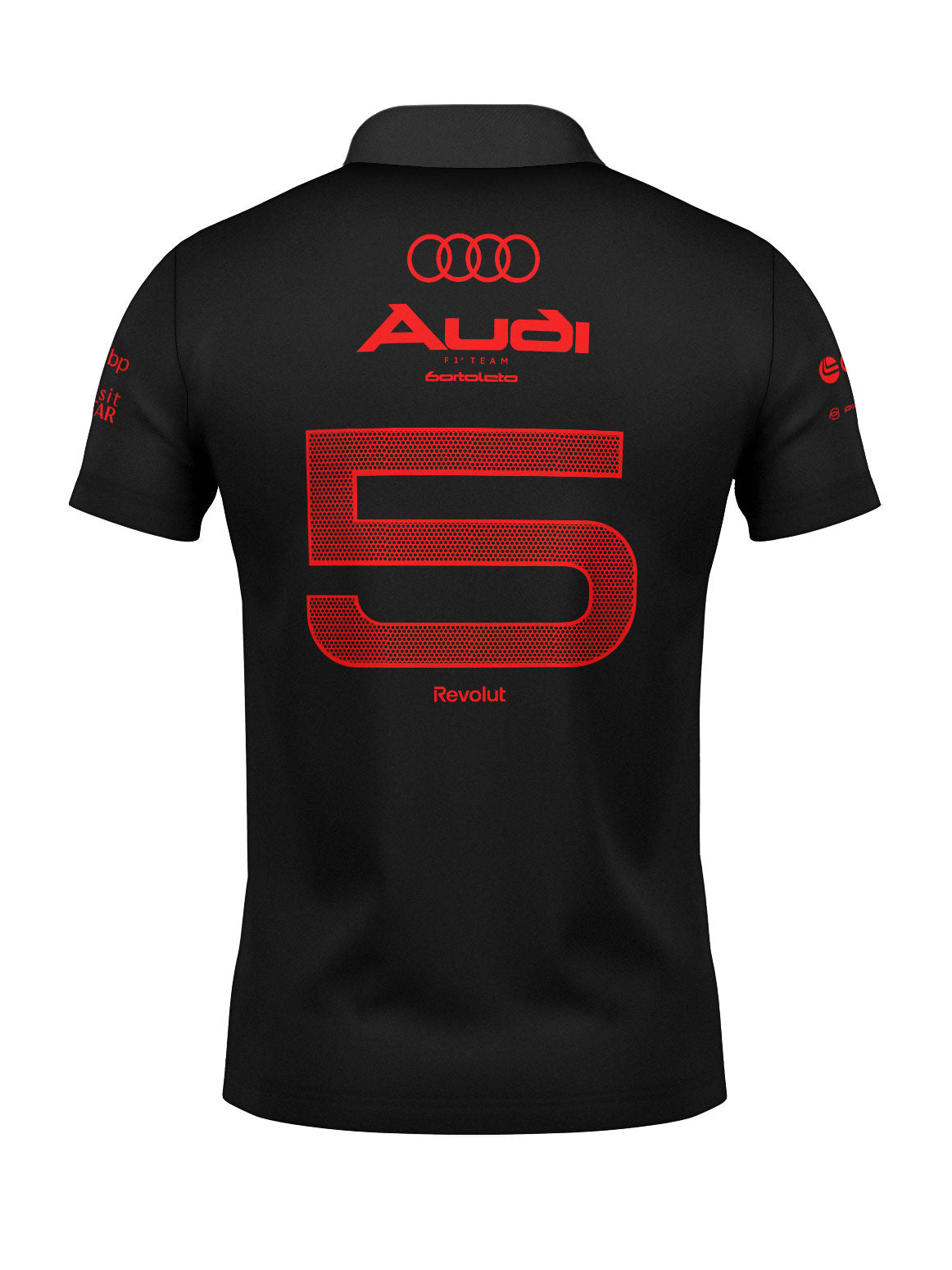 Audi Bortoleto Red&Black 2026 Black Polo Shirt