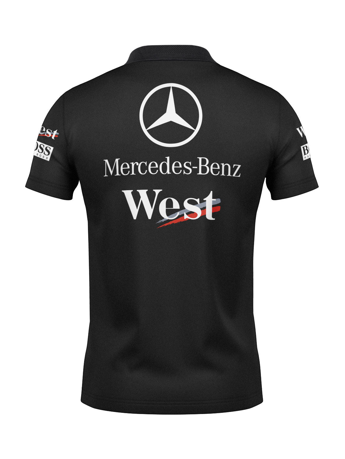 McLaren West Mercedes Retro Black Polo Shirt