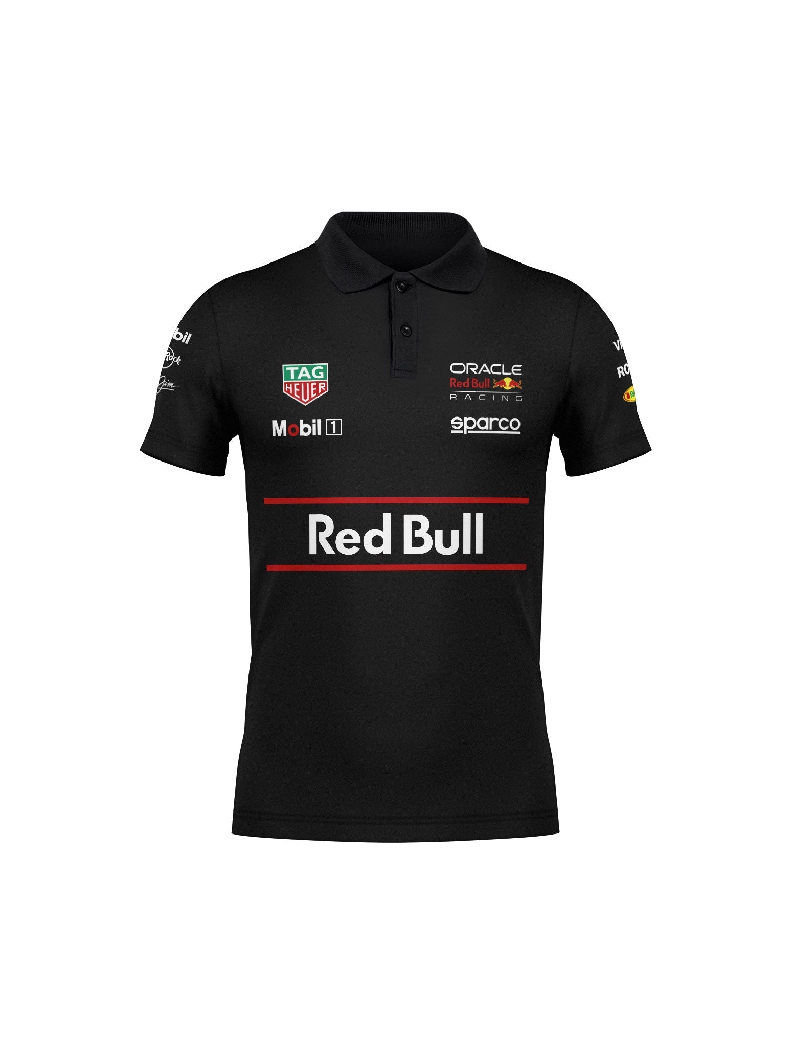 Red Bull Team Black Polo Shirt 2025
