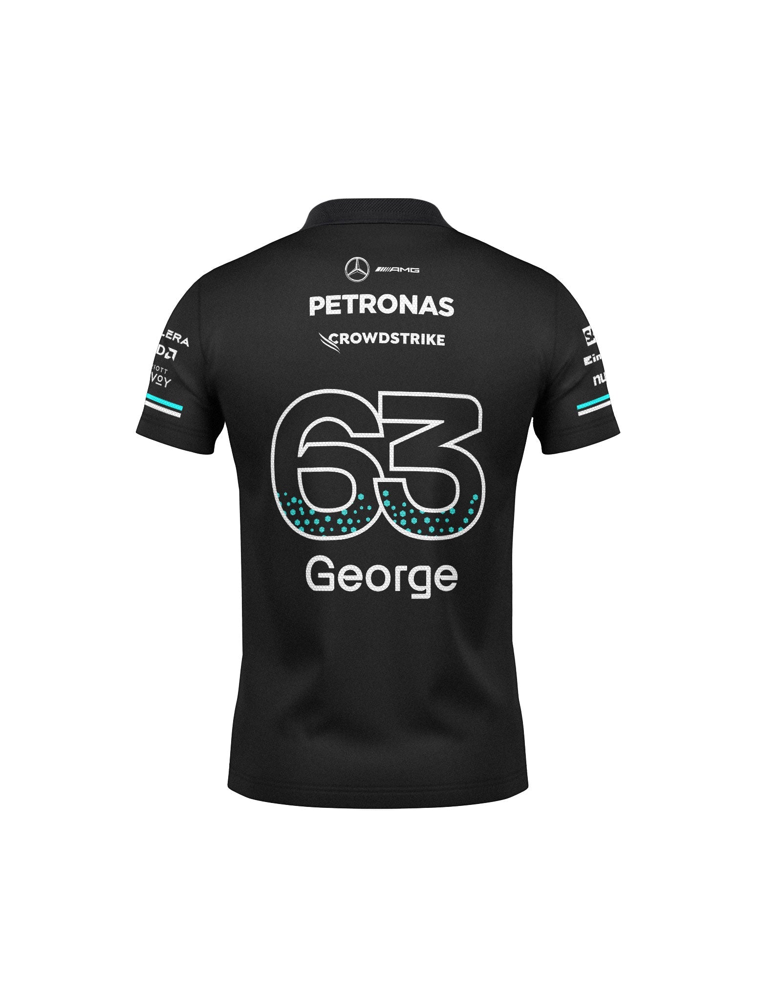 Mercedes George Russell Black Polo Shirt 2025