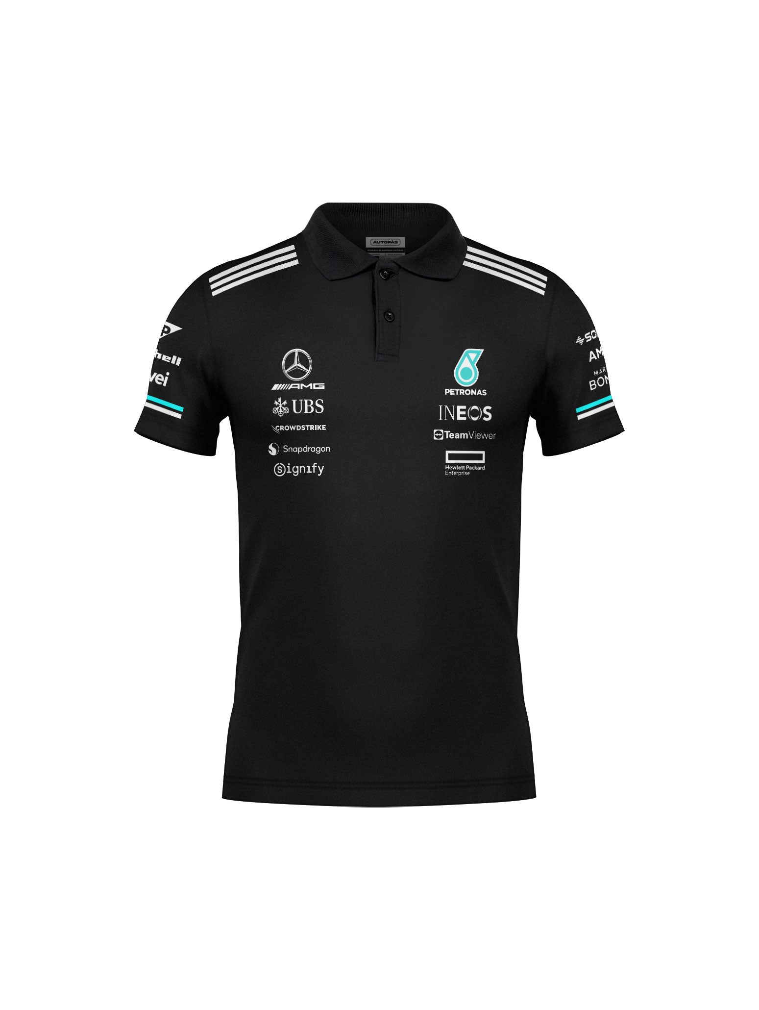 Mercedes Team Black Polo Shirt 2025
