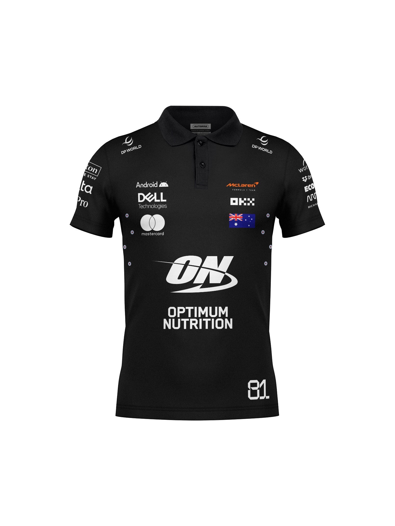 McLaren Oscar Piastri Black Polo Shirt 2025