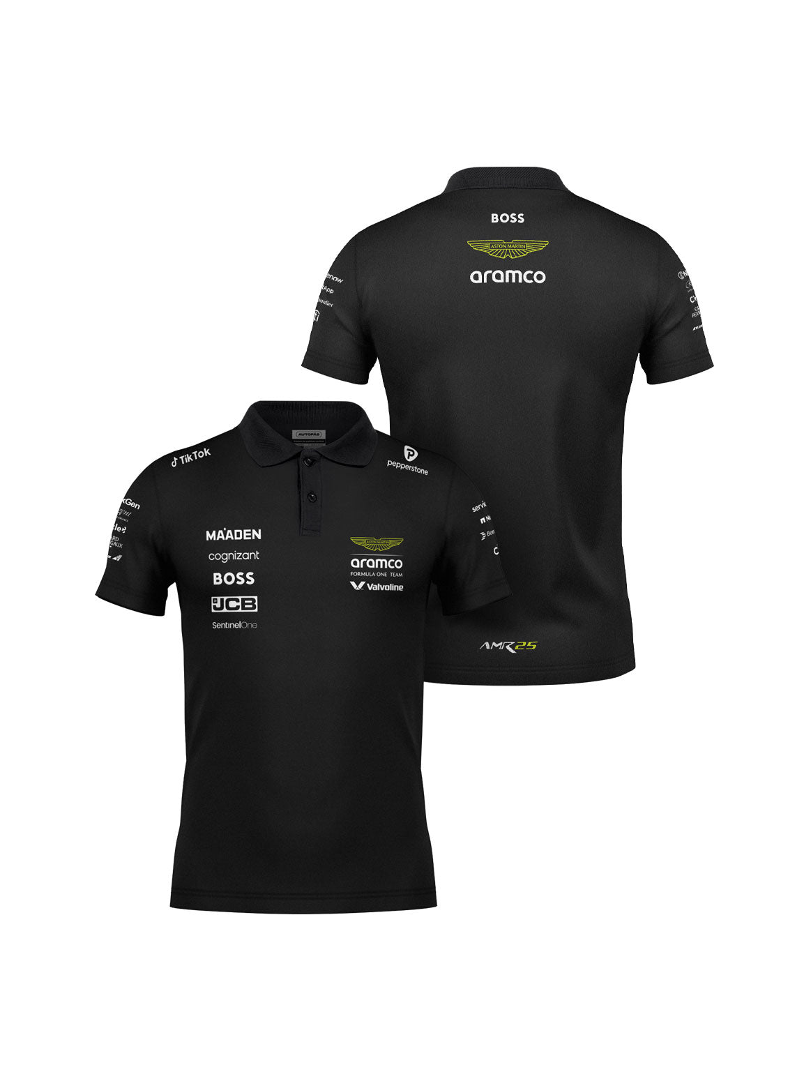 Aston Martin Team Black Polo Shirt 2025