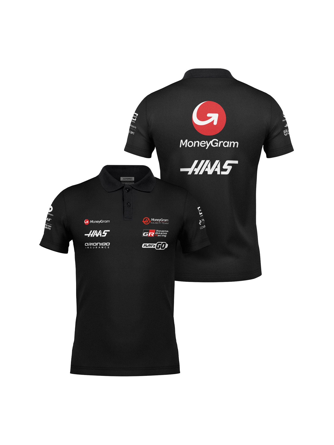 Haas Black Polo Shirt 2025