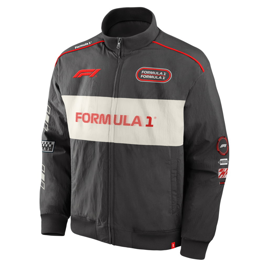 Formula 1 Fanatics Oversized Street Racer Overdrive Full-Zip Track Jacket - Gray