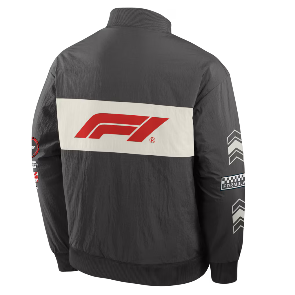 Formula 1 Fanatics Oversized Street Racer Overdrive Full-Zip Track Jacket - Gray