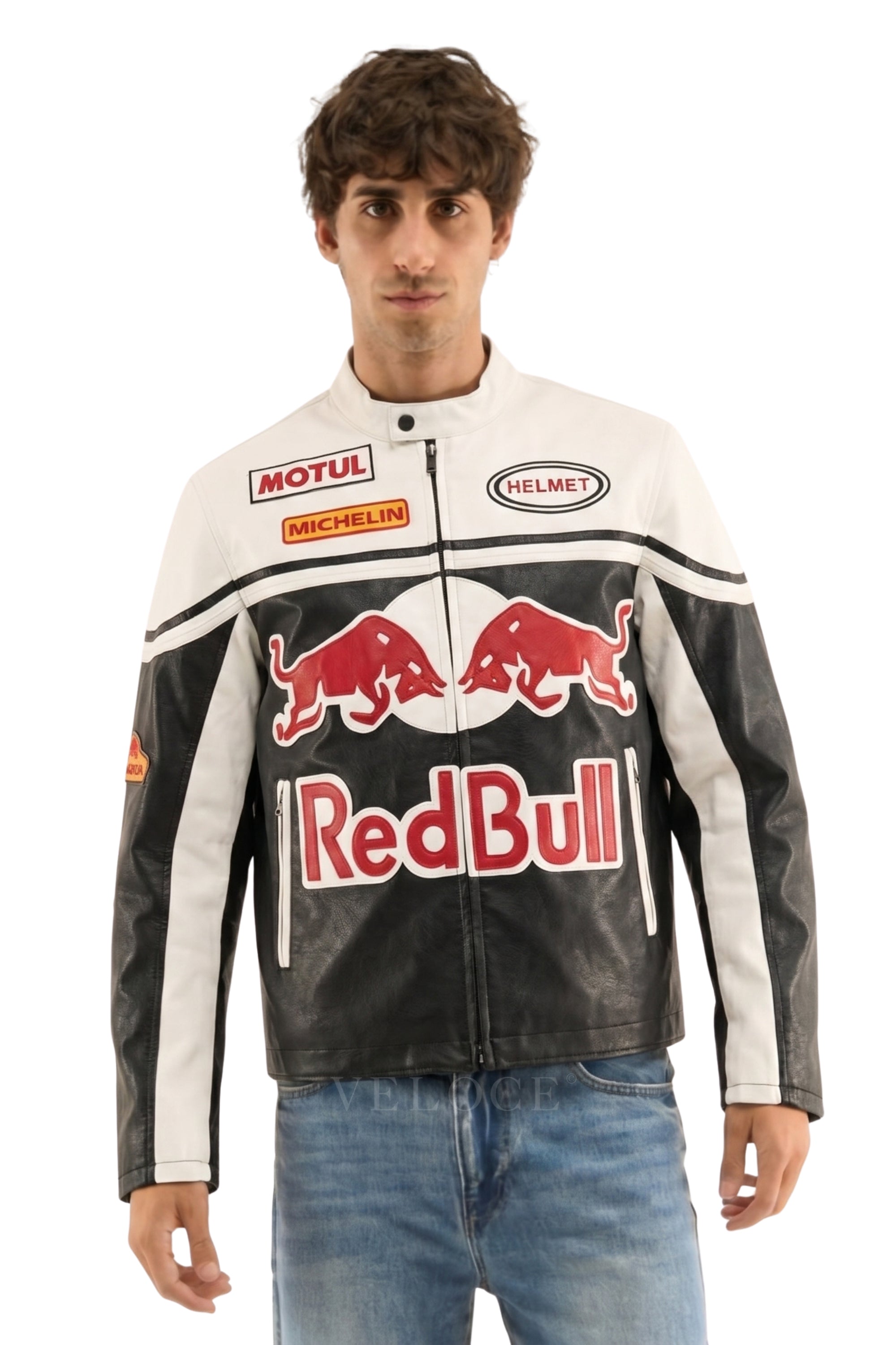 Red Bull Racing Leather Jacket - White Edition