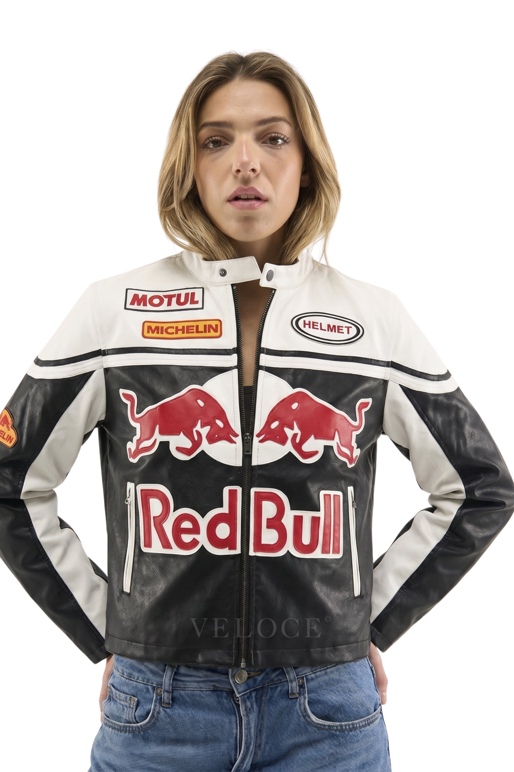 Red Bull Racing Leather Jacket - White Edition