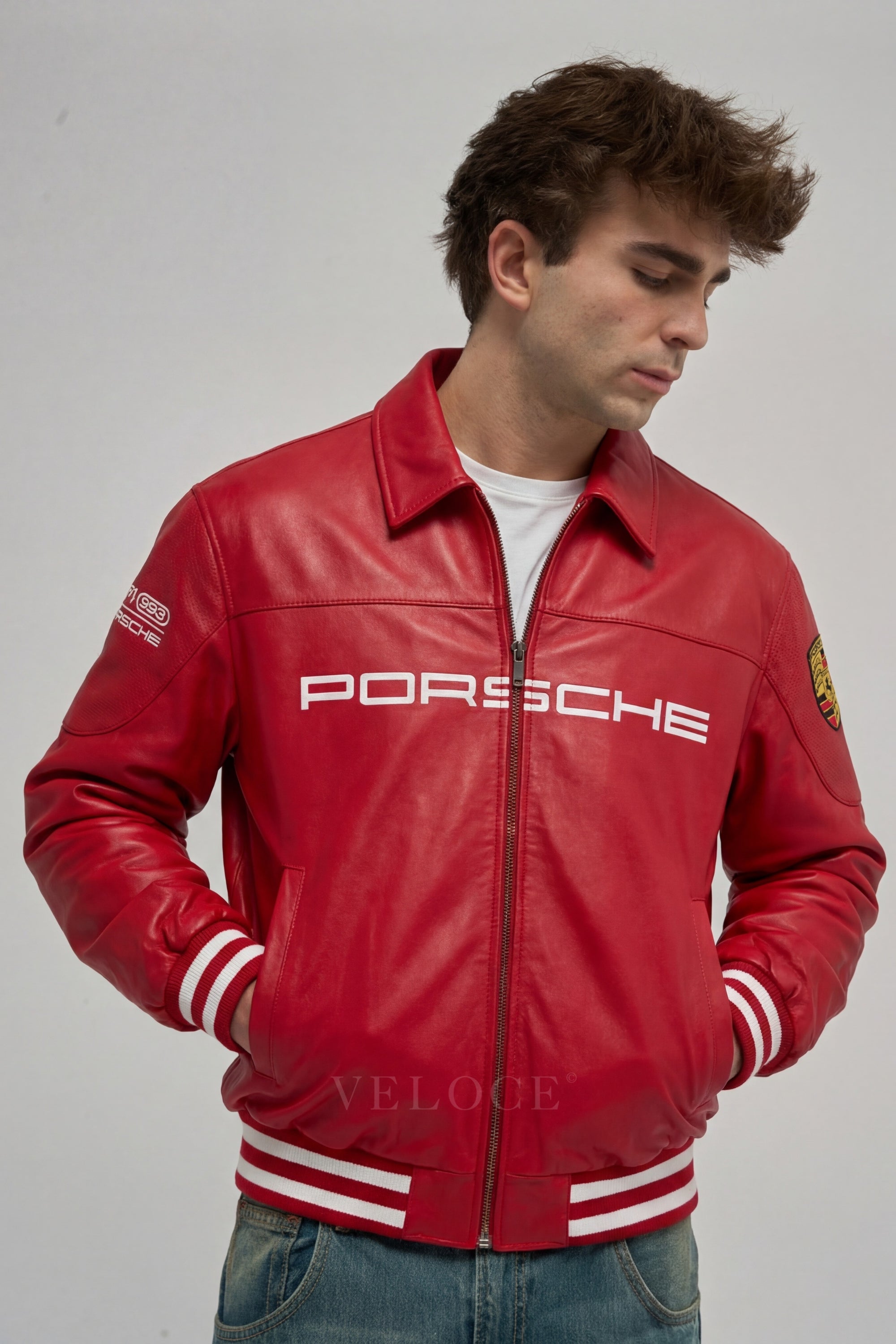 Porsche 993 Turbo Leather Jacket - Red Edition
