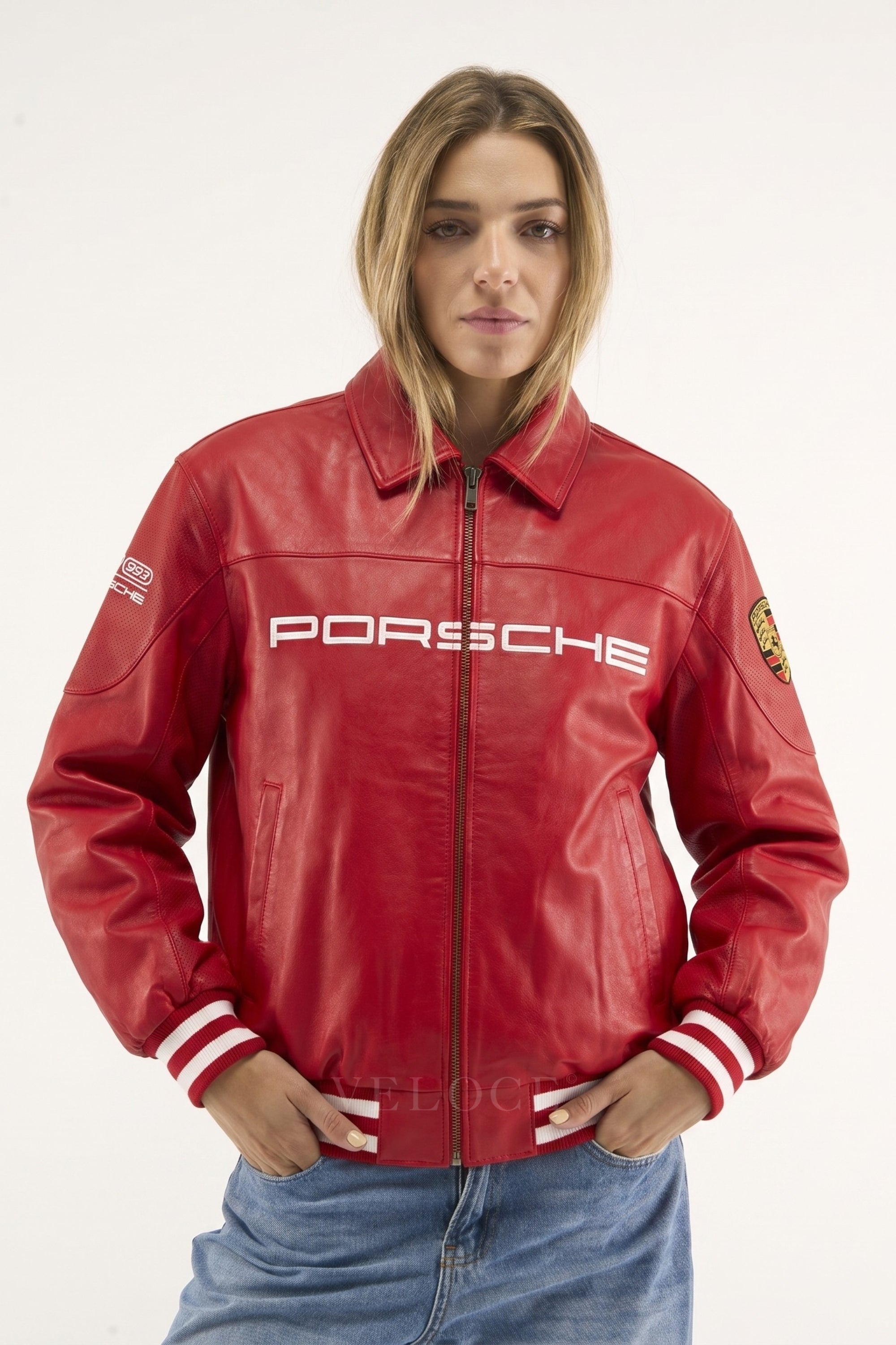 Porsche 993 Turbo Leather Jacket - Red Edition