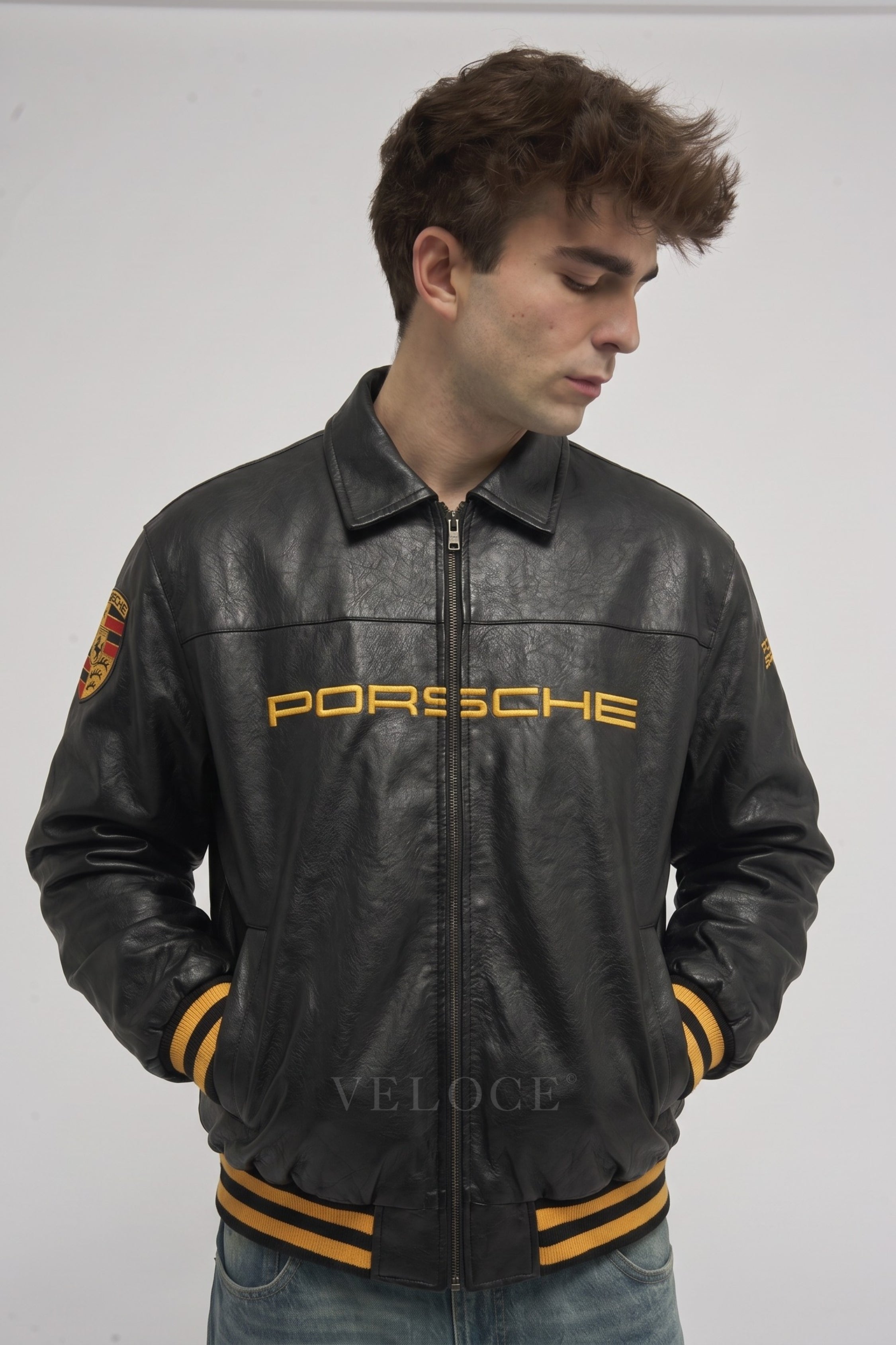 Porsche 993 Turbo Leather Jacket - Black Edition