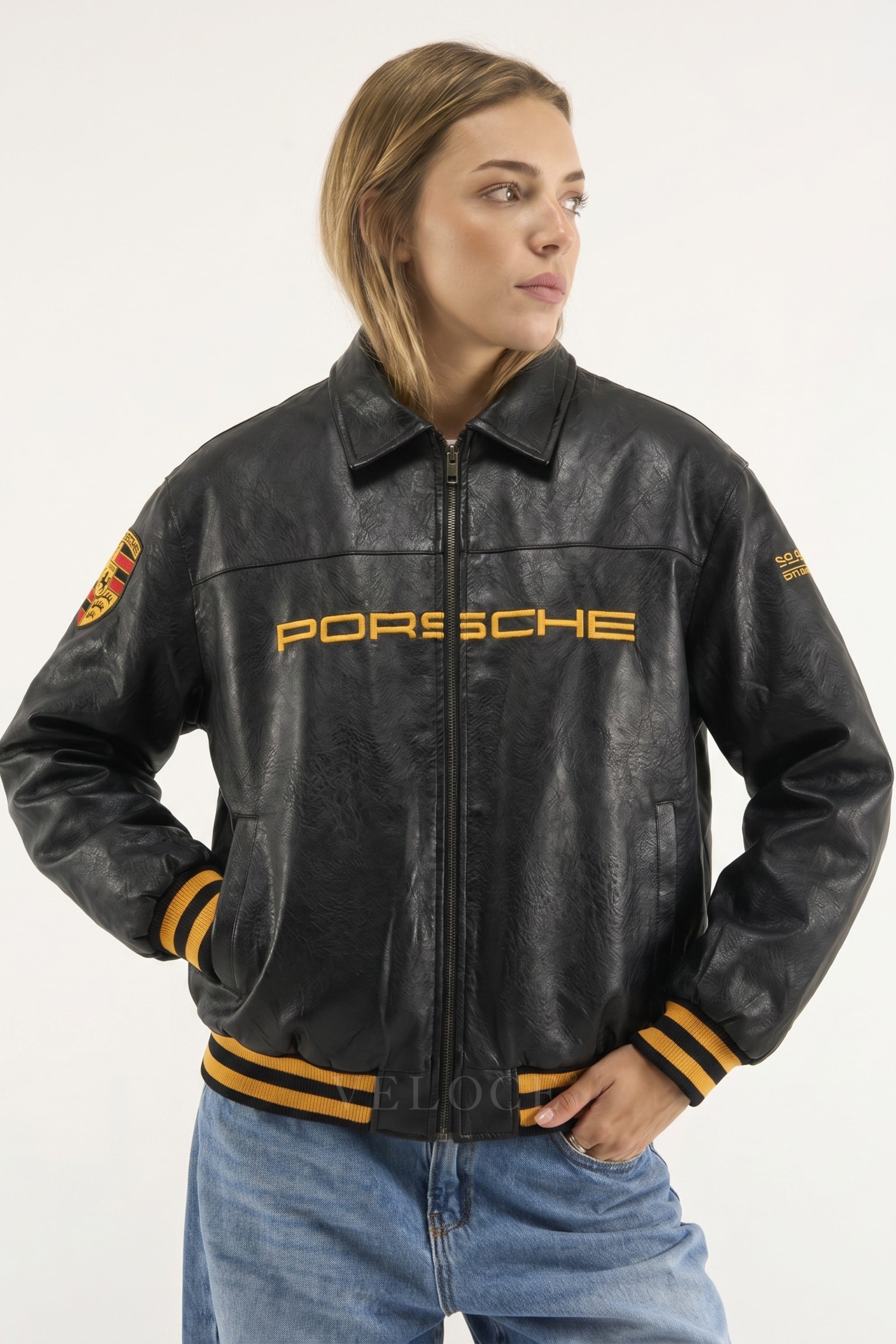 Porsche 993 Turbo Leather Jacket - Black Edition