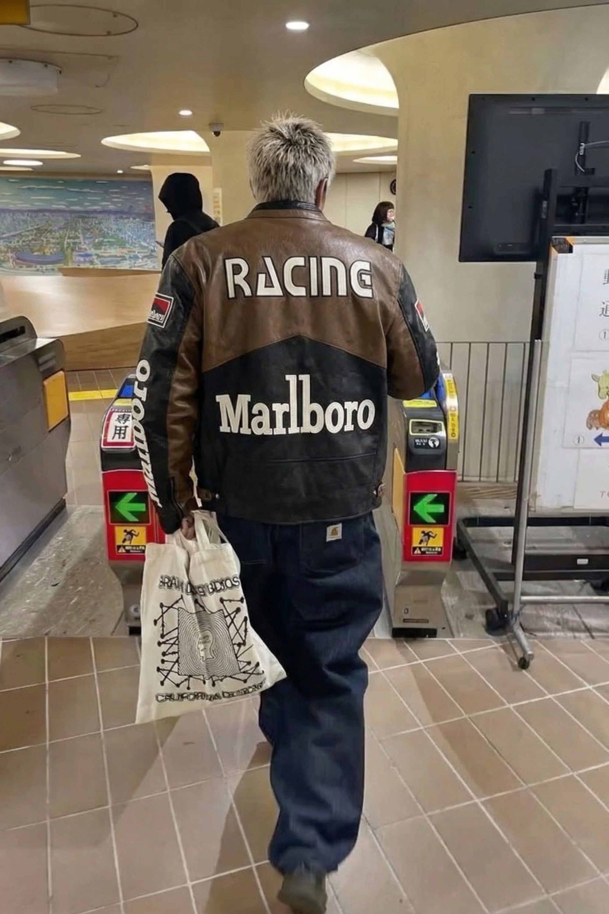 Marlboro Racing Leather Jacket - Brown Edition