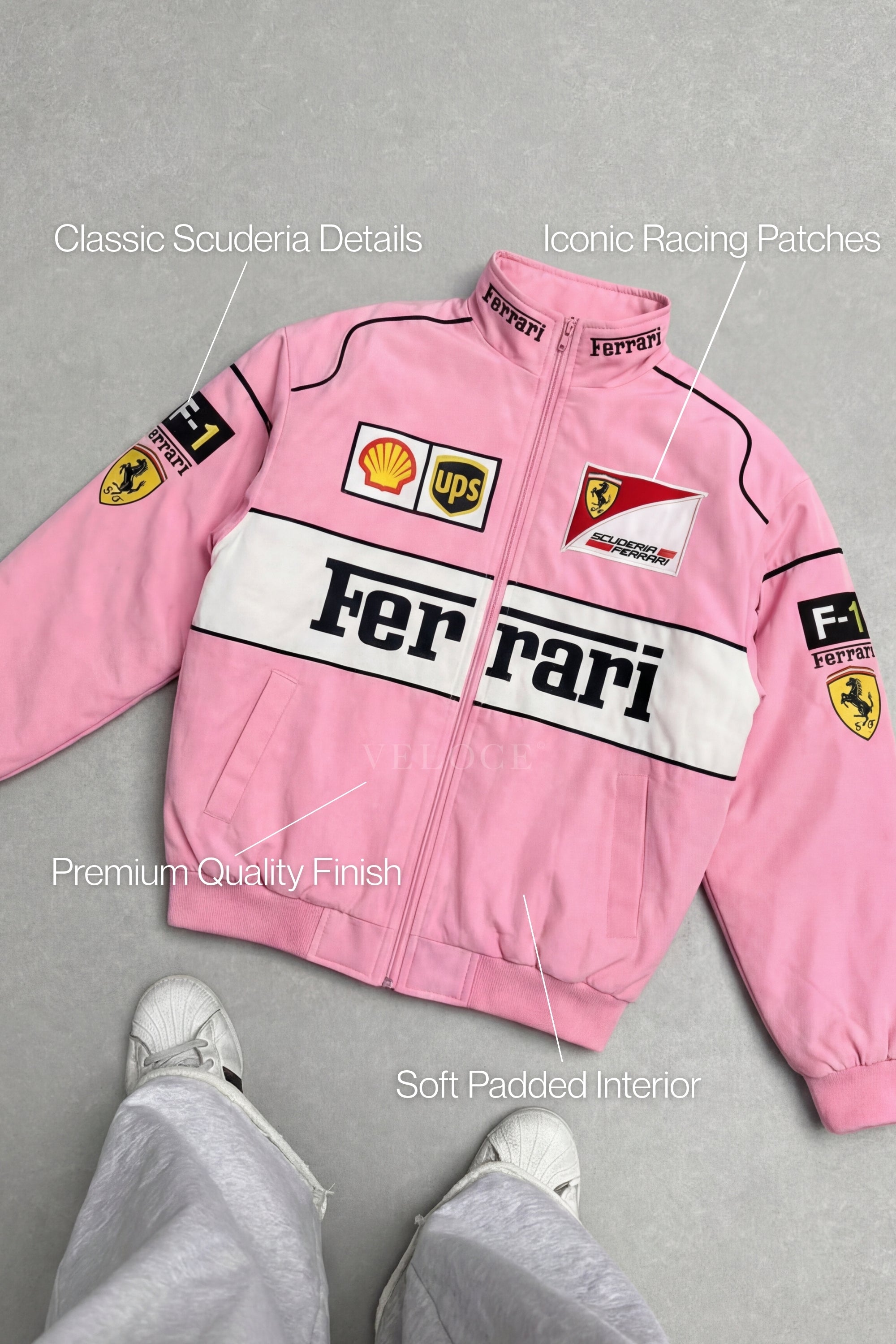 Ferrari F1 Vintage Racing Jacket - Pink Edition