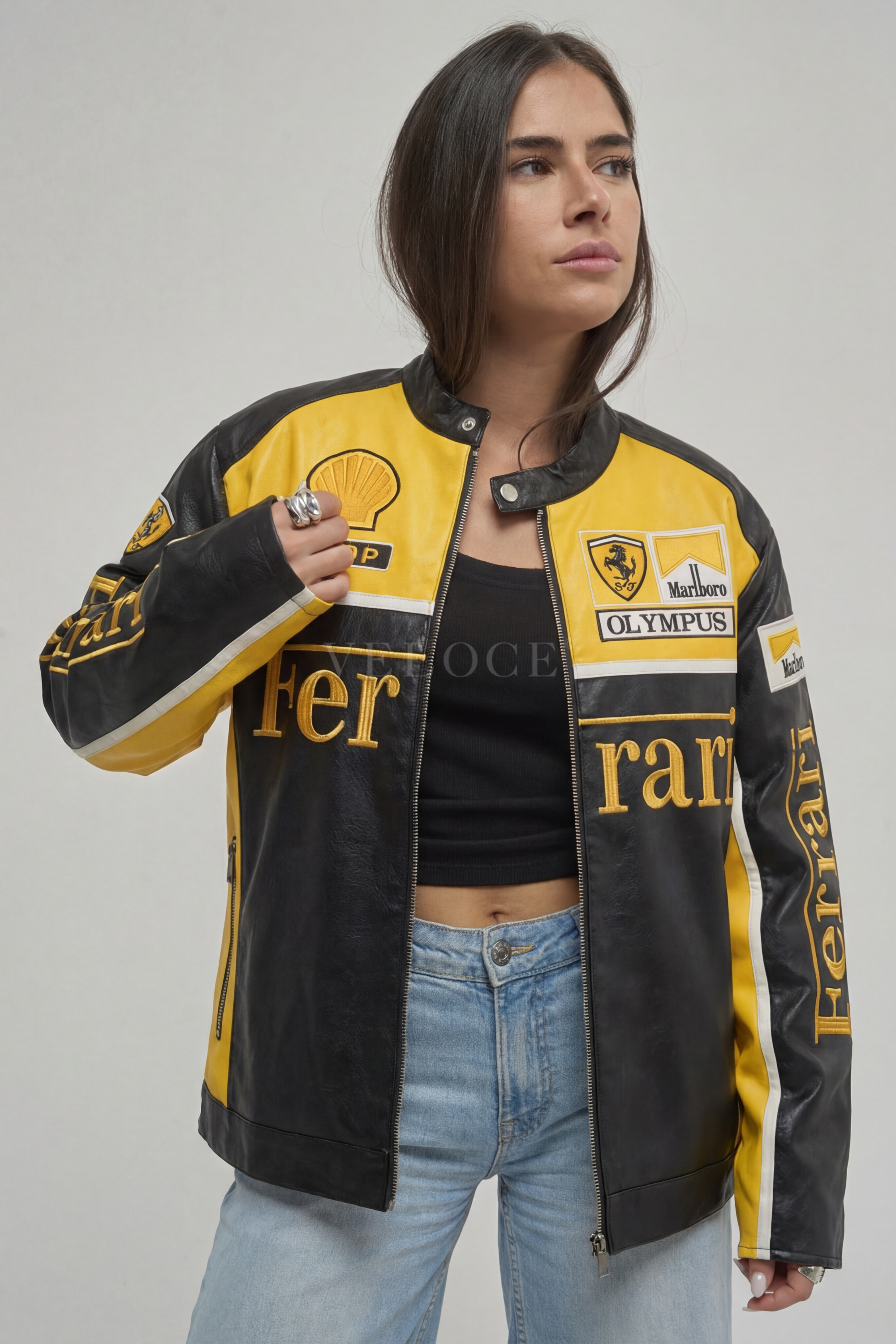 Ferrari F1 Olympus Leather Jacket - Yellow Edition