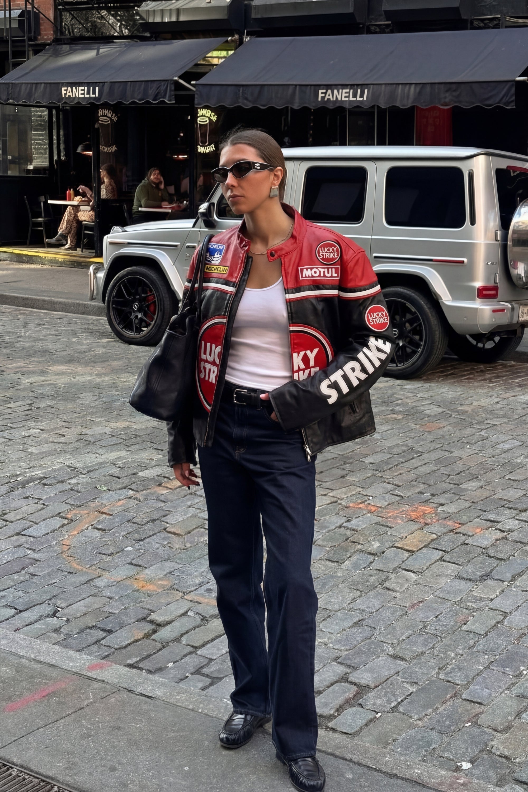 Lucky Strike Racing Leather Jacket - Red Edition
