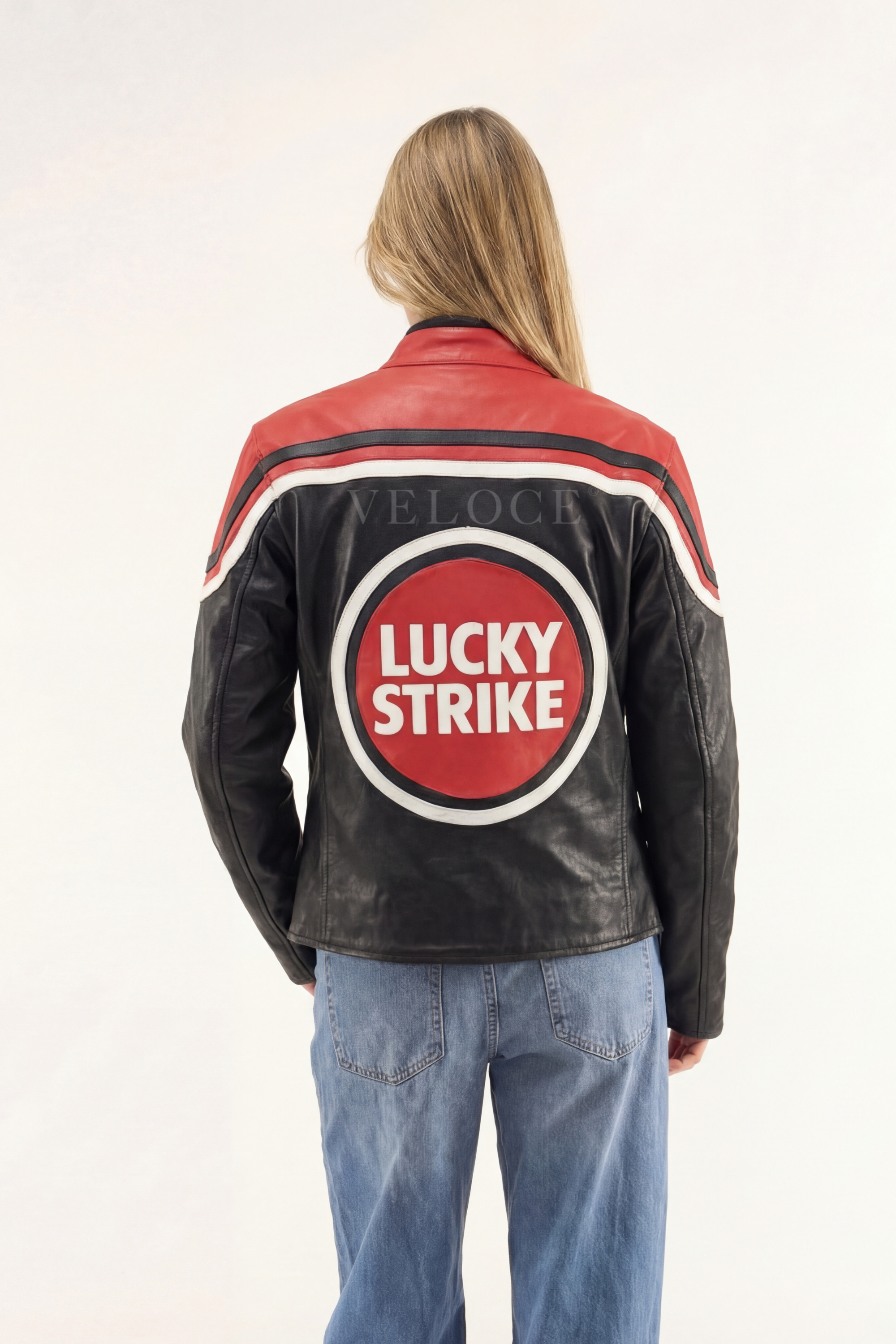 Lucky Strike Racing Leather Jacket - Red Edition