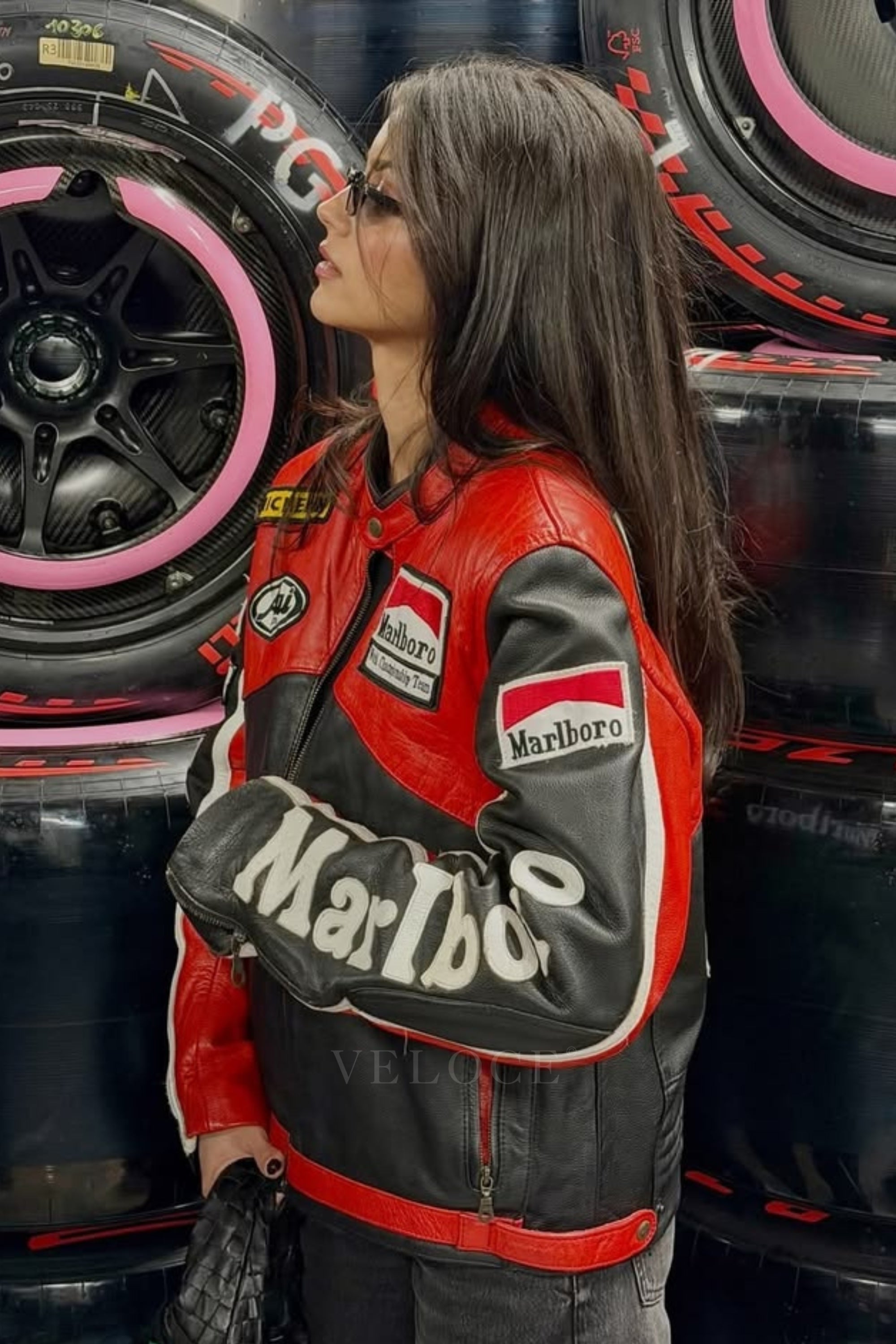 Marlboro Racing Leather Jacket - Black Edition