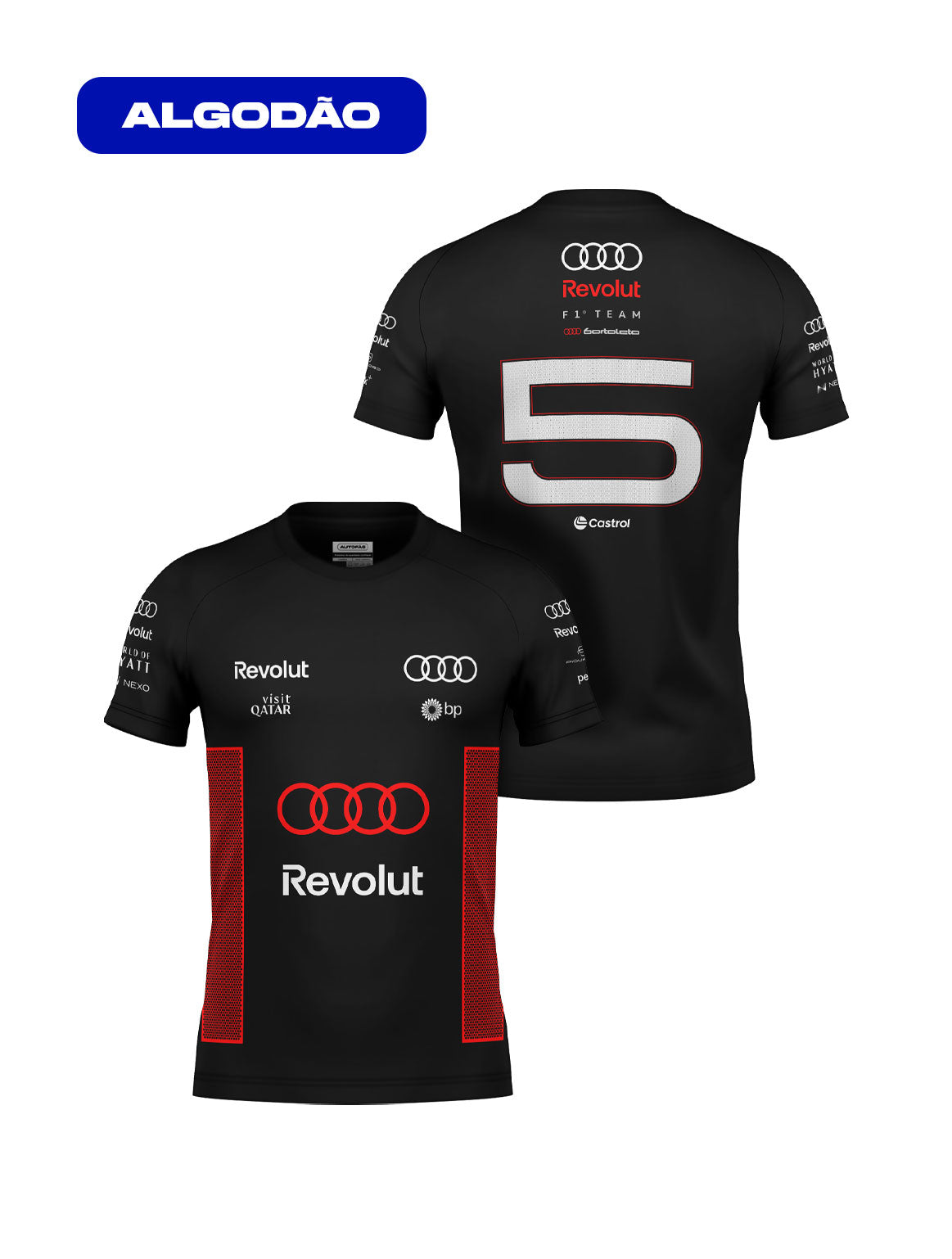 Audi Bortoleto Fan T-Shirt 2026 Black Cotton