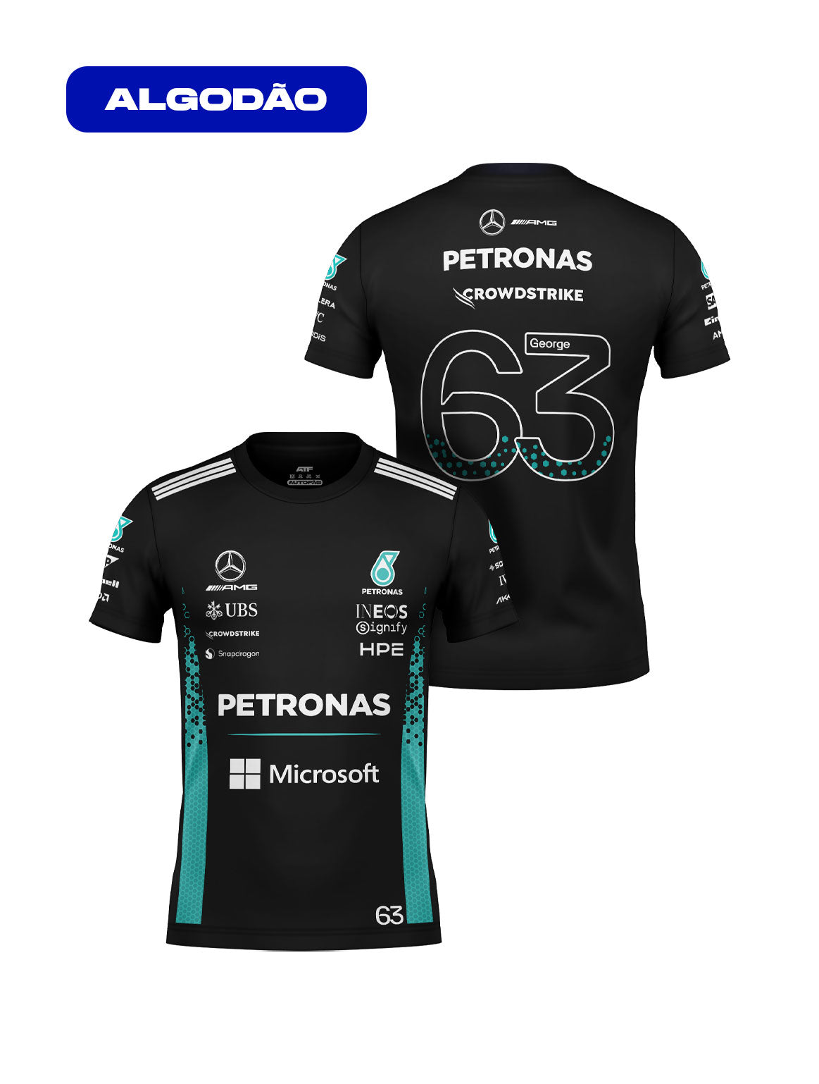 George Russell Mercedes F1 2026 Black Cotton T-Shirt