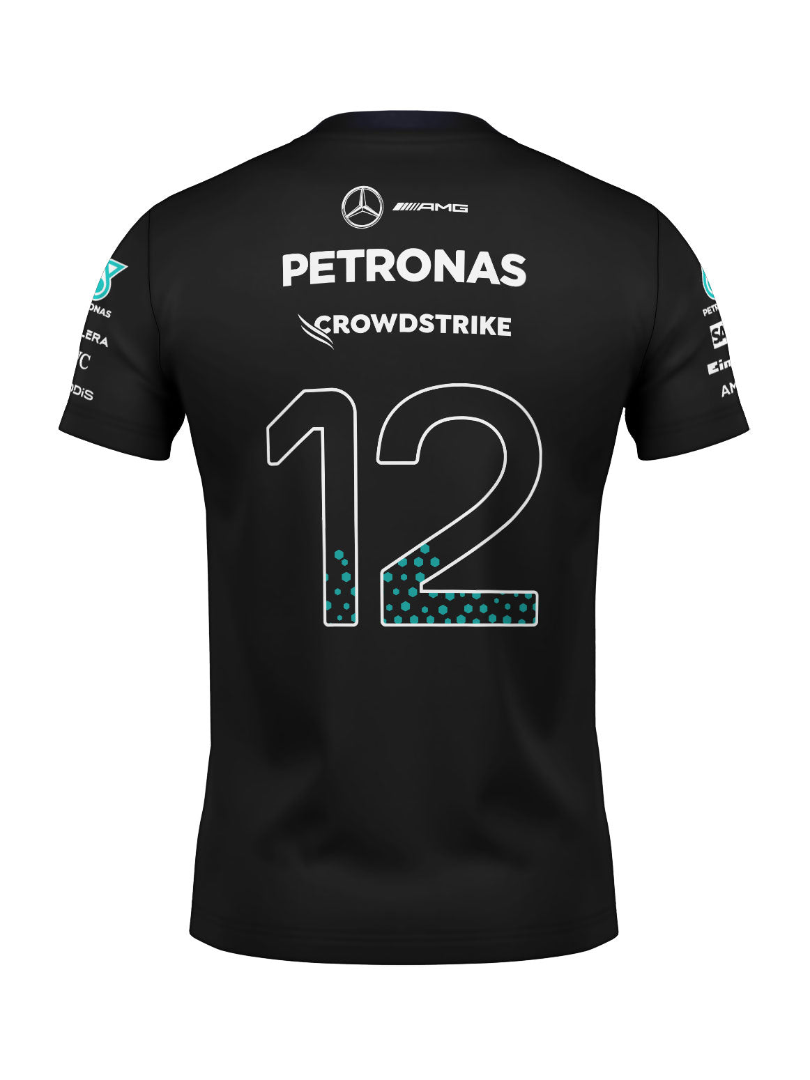 Kimi Antonelli Mercedes F1 2026 Black Cotton T-Shirt