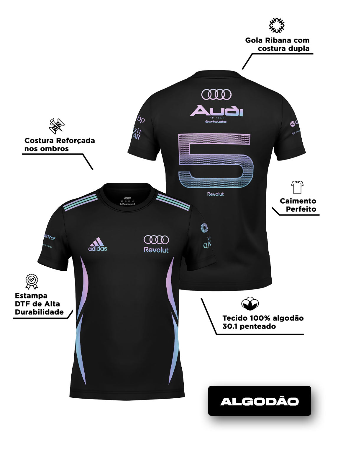 Cotton T-Shirt Gabriel Bortoleto Audi Miami Edition 2026