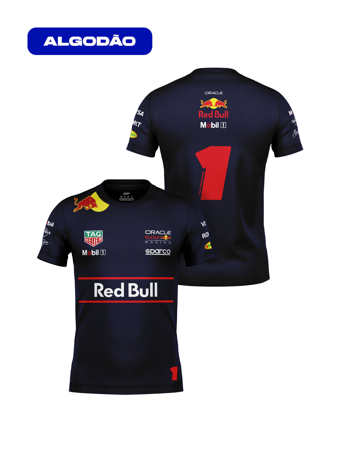 Red Bull Max Verstappen Navy Blue Cotton T-Shirt 2025