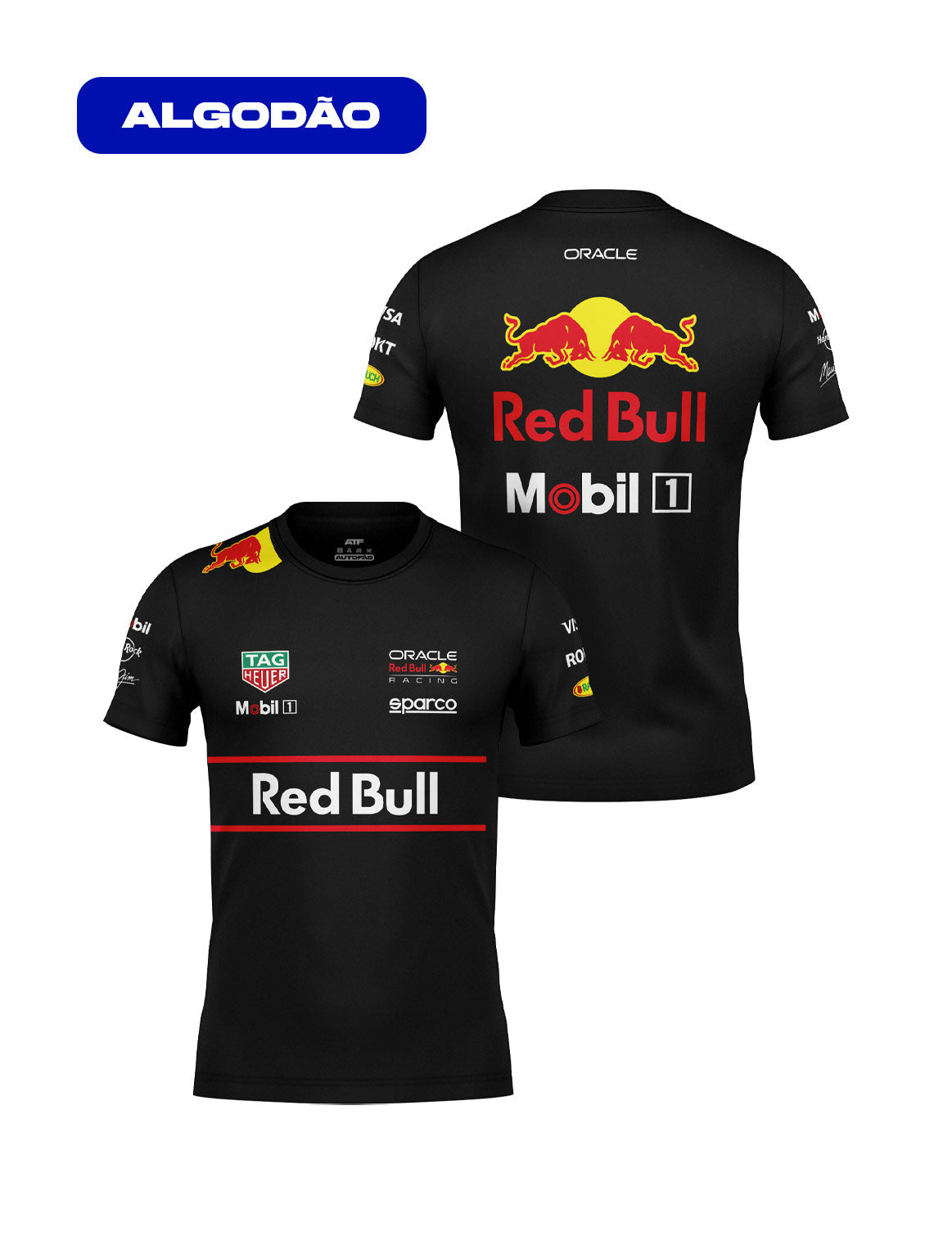 Red Bull Team Cotton T-Shirt Black 2025