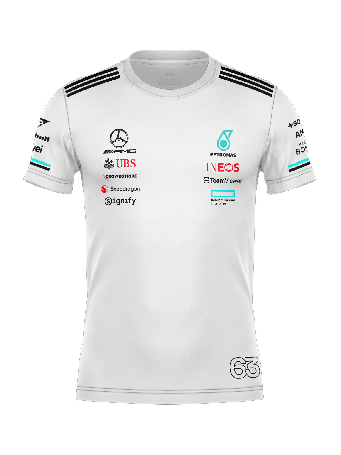 Mercedes George Russell Cotton T-Shirt White 2025