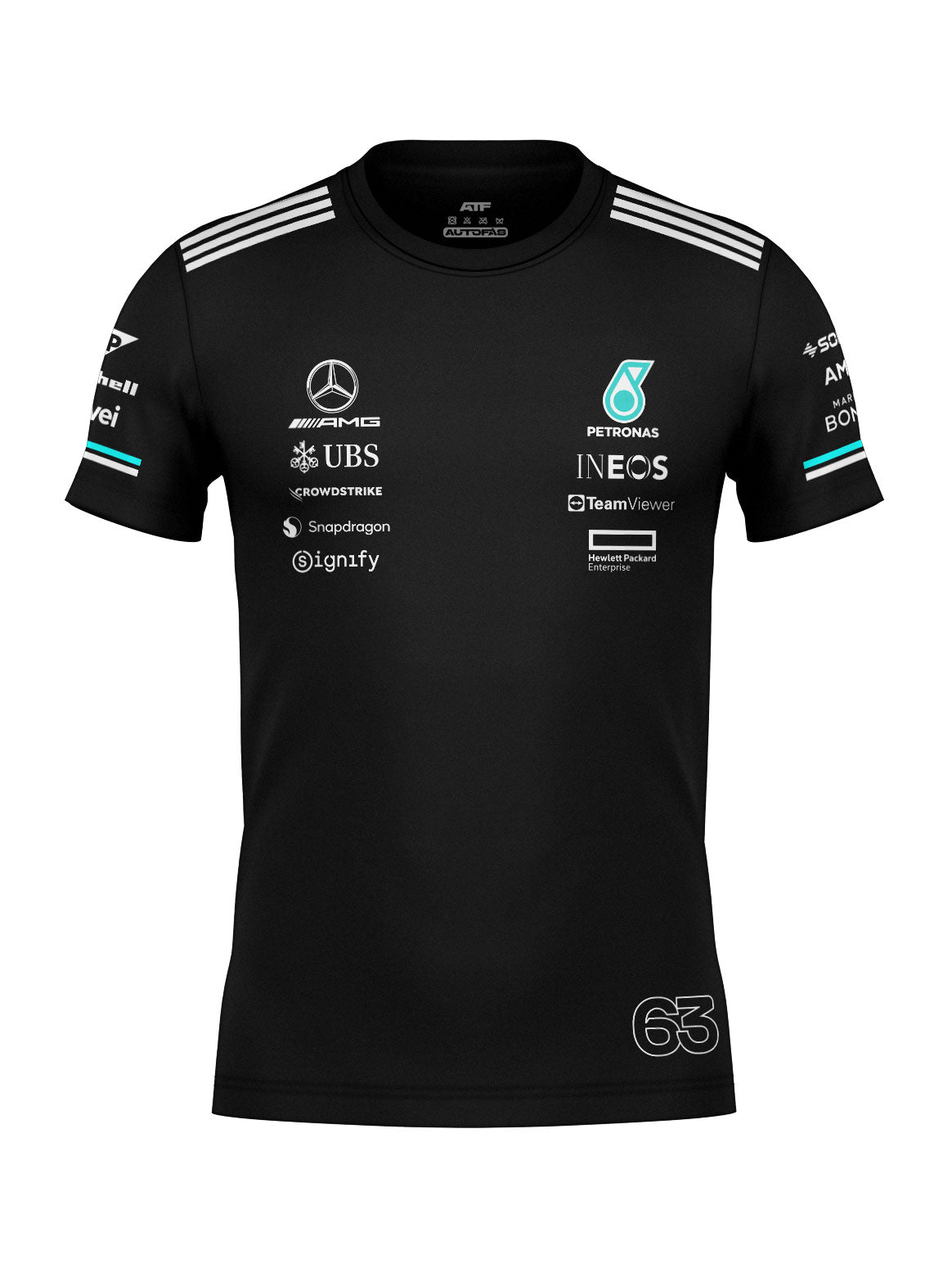 Mercedes Cotton T-Shirt George Russell Black 2025