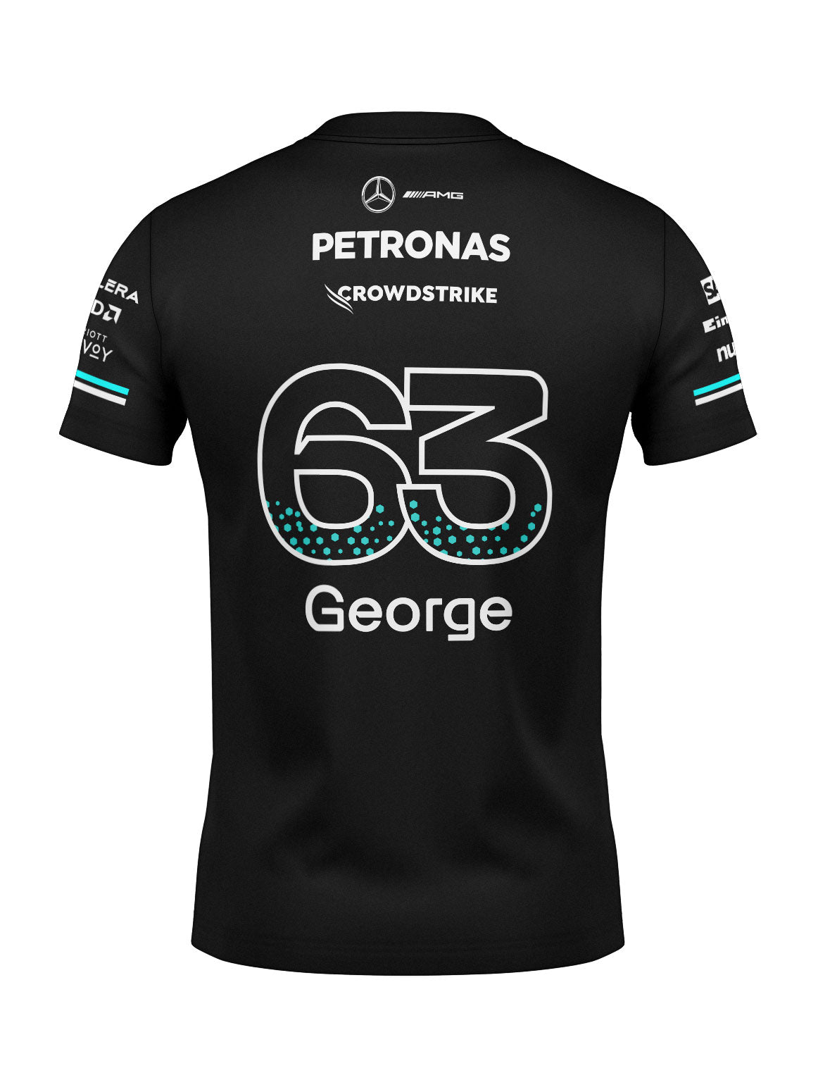 Mercedes Cotton T-Shirt George Russell Black 2025