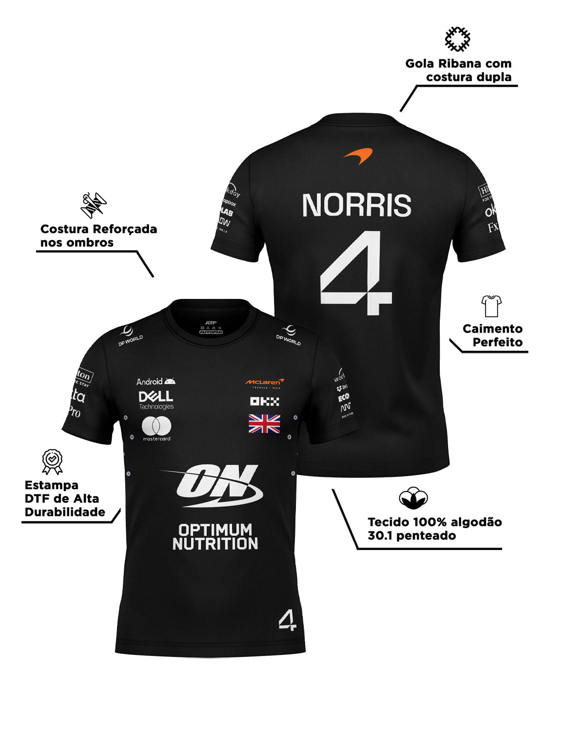 McLaren Lando Norris Cotton T-Shirt Black 2025