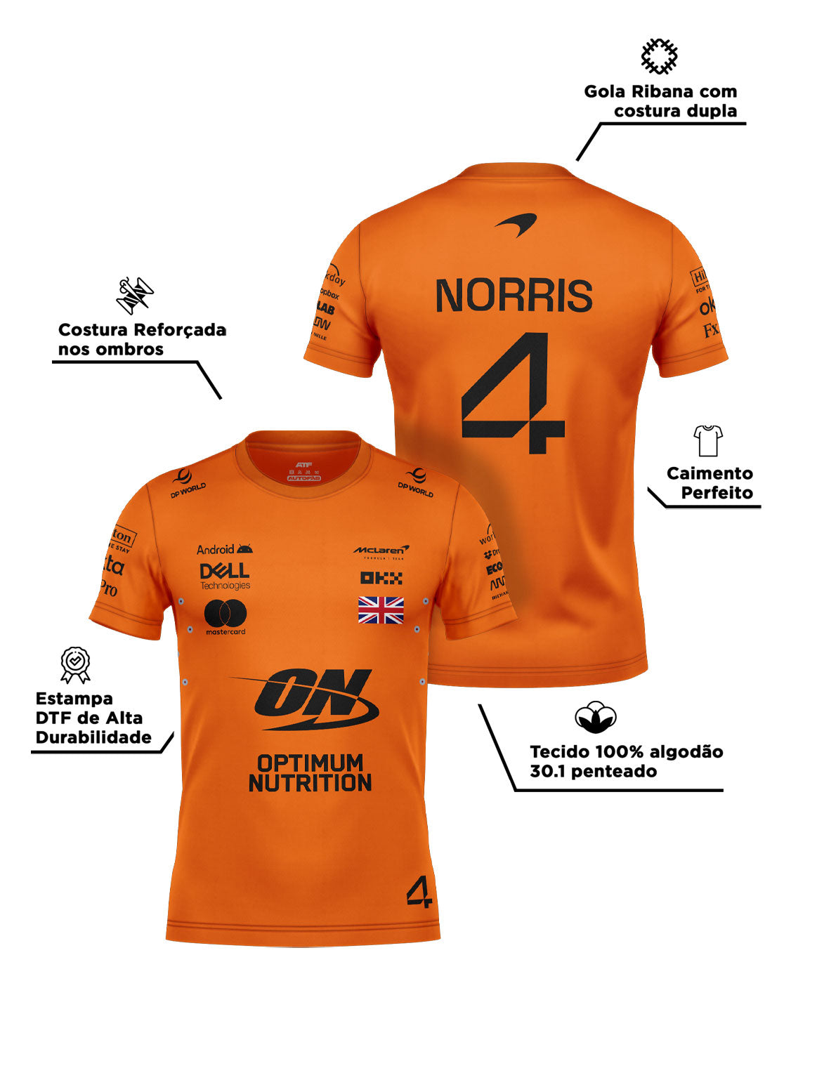 McLaren Lando Norris Cotton T-Shirt Orange 2025