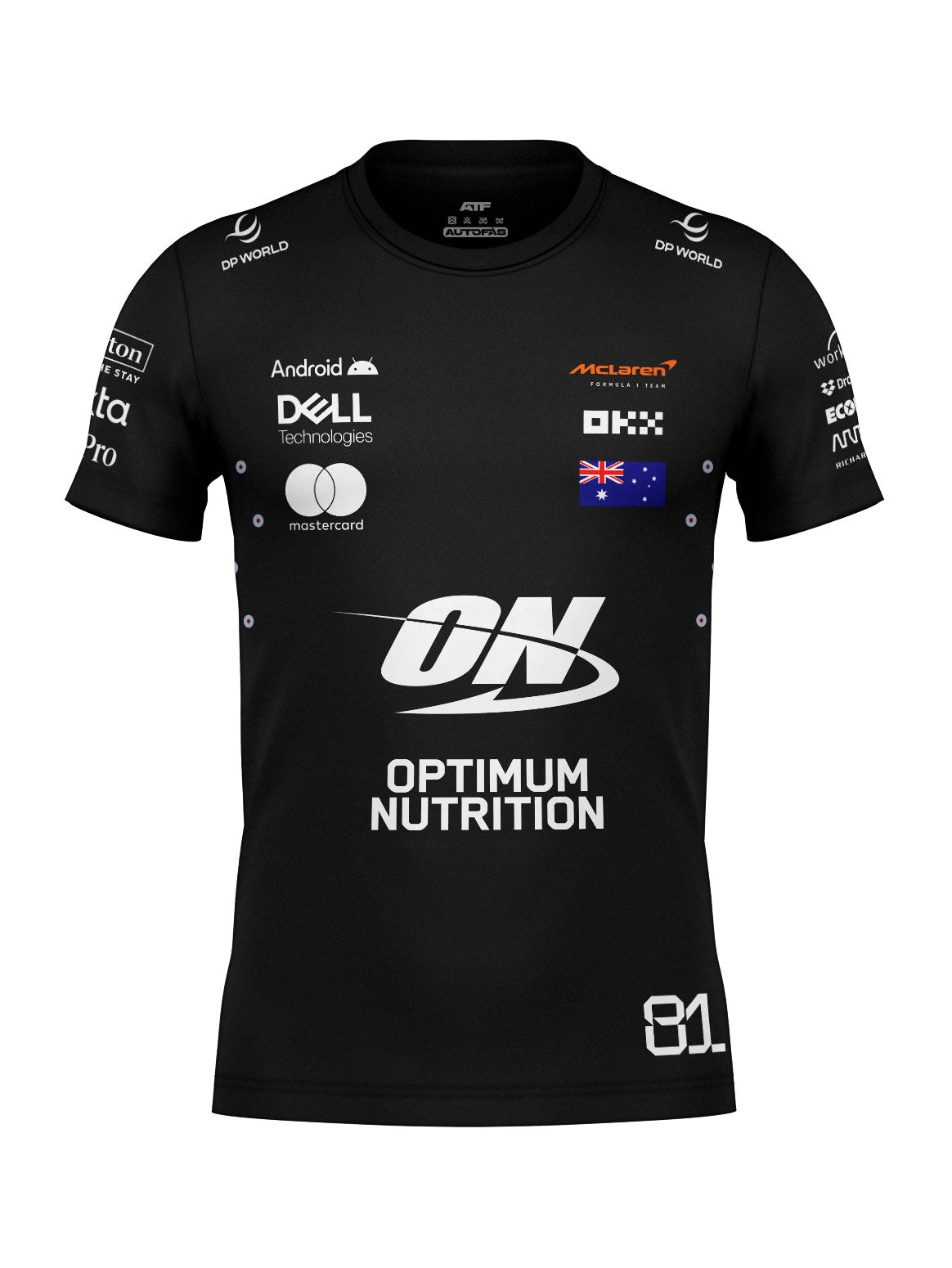 McLaren Oscar Piastri Cotton T-Shirt Black 2025