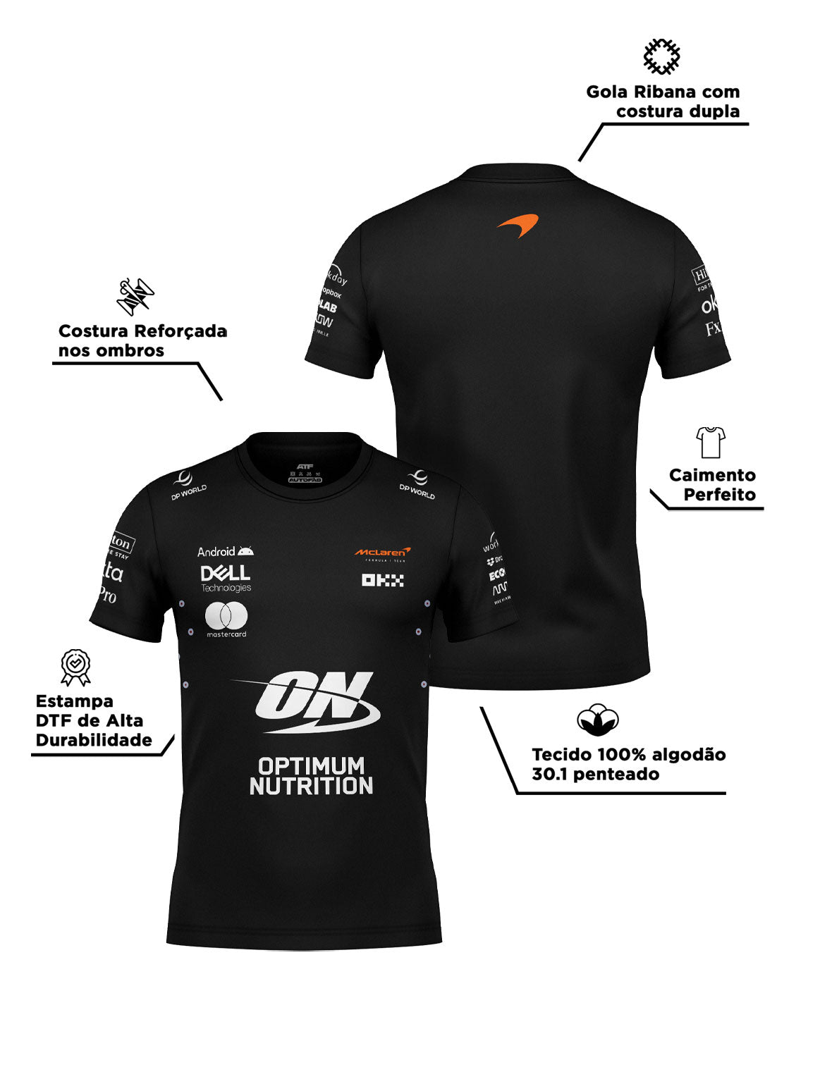 McLaren Team Cotton T-Shirt Black 2025