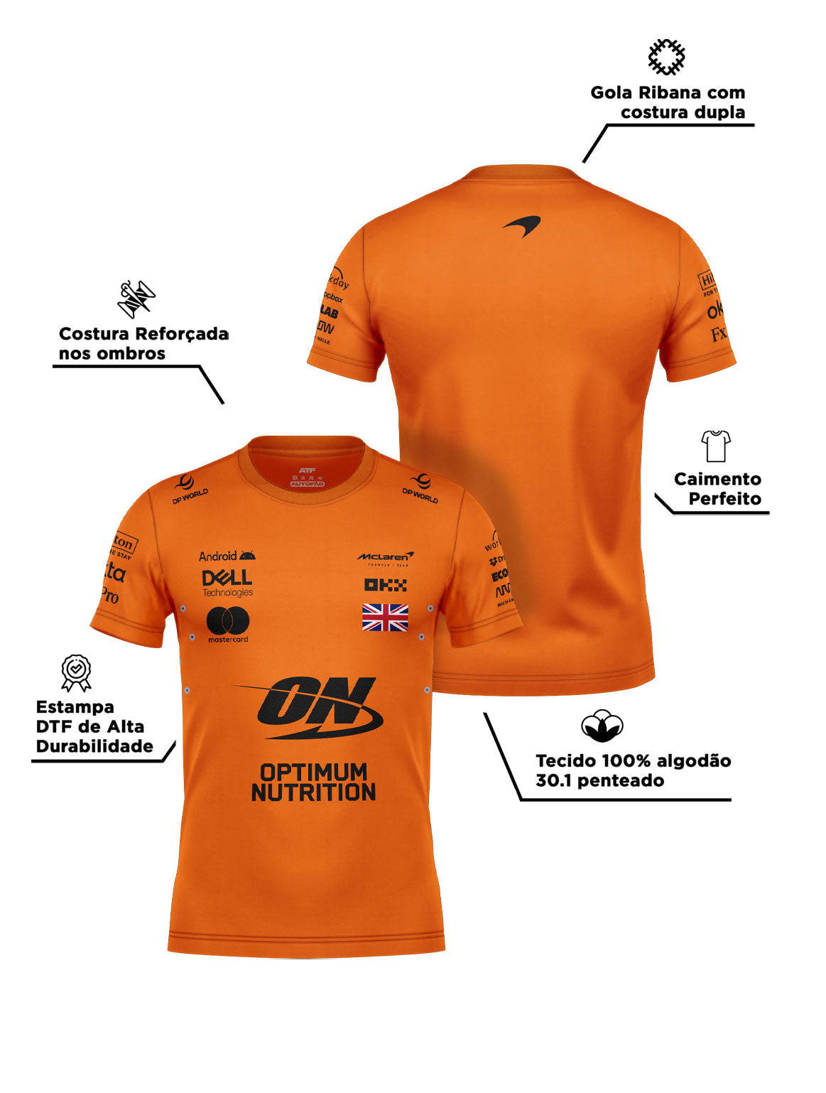McLaren Team Orange Cotton T-Shirt 2025