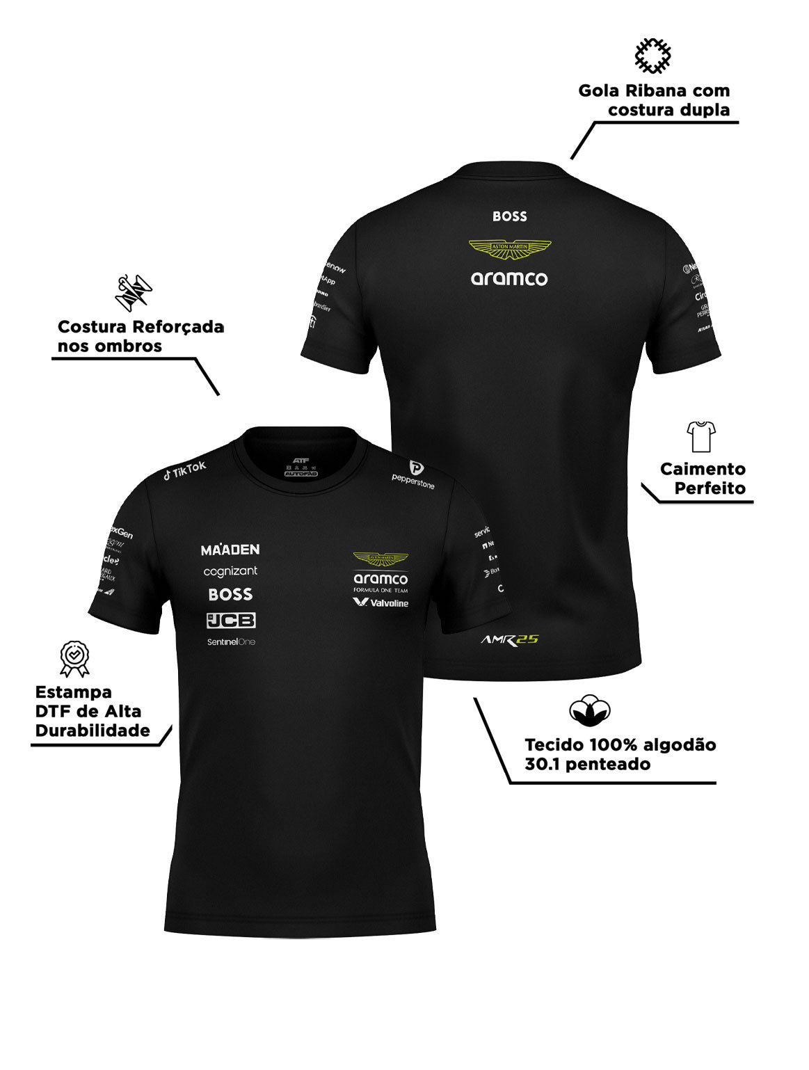 Aston Martin Team Cotton T-Shirt Black 2025