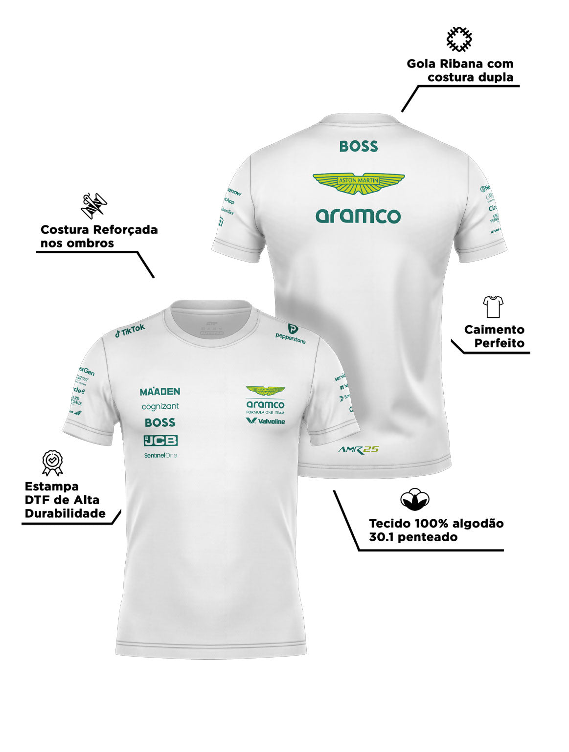 Aston Martin Team Cotton T-Shirt White 2025