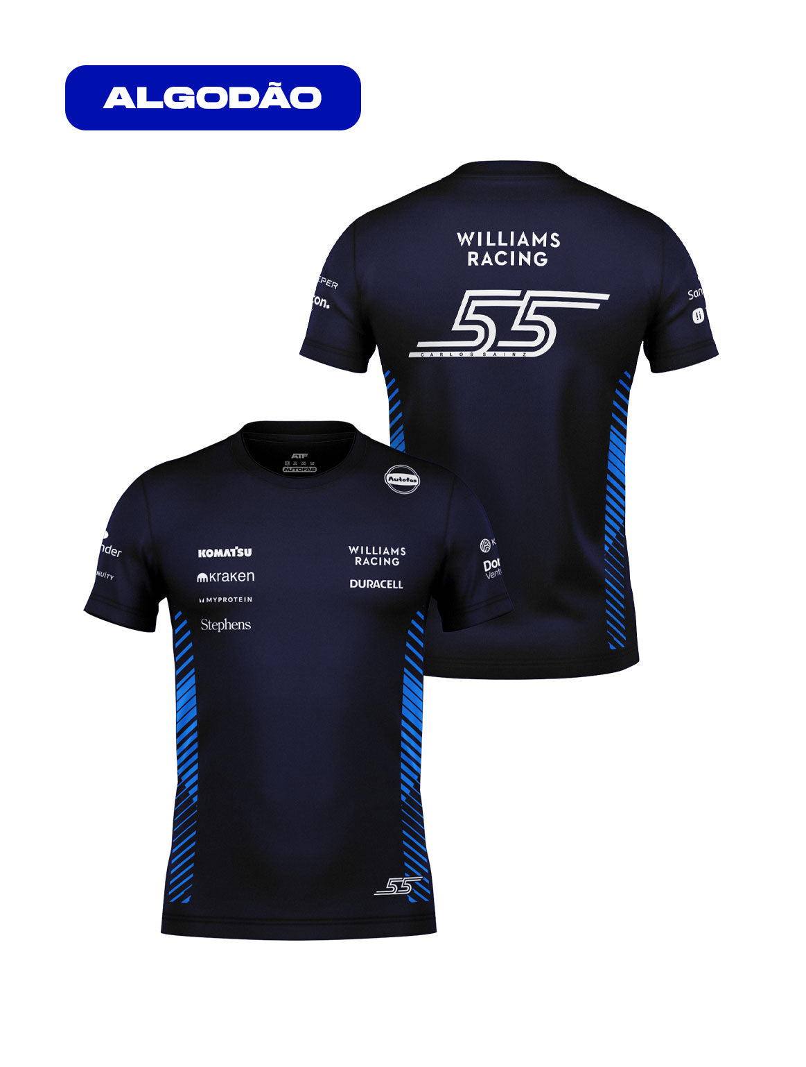 Williams Cotton T-Shirt Carlos Sainz Navy Blue 2025