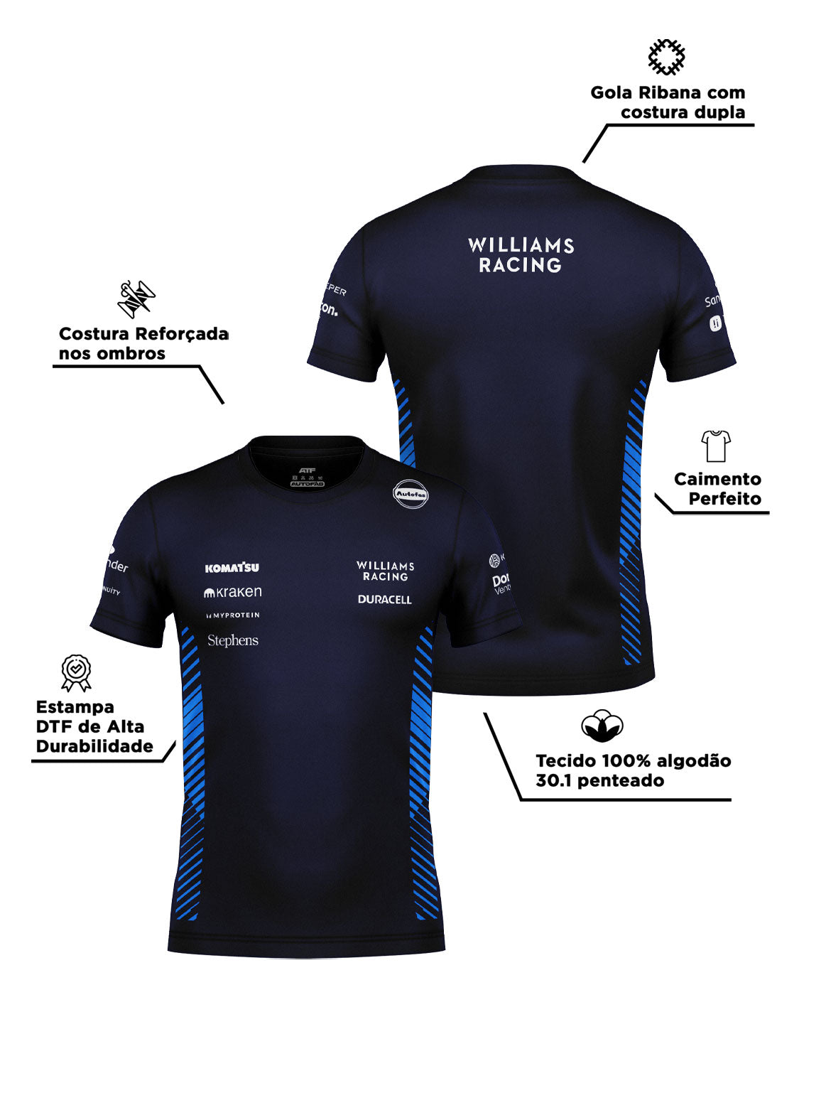 Williams Team Cotton T-Shirt Navy Blue 2025