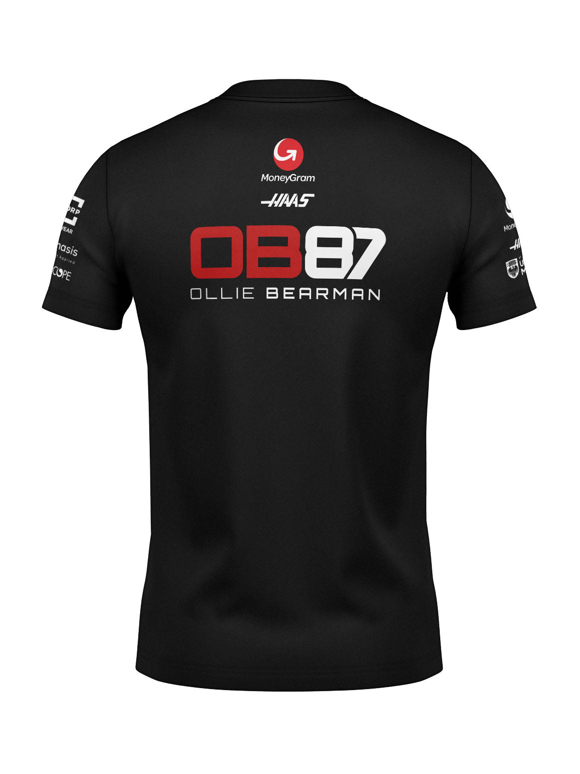 Haas Cotton T-Shirt Oliver Bearman Black 2025