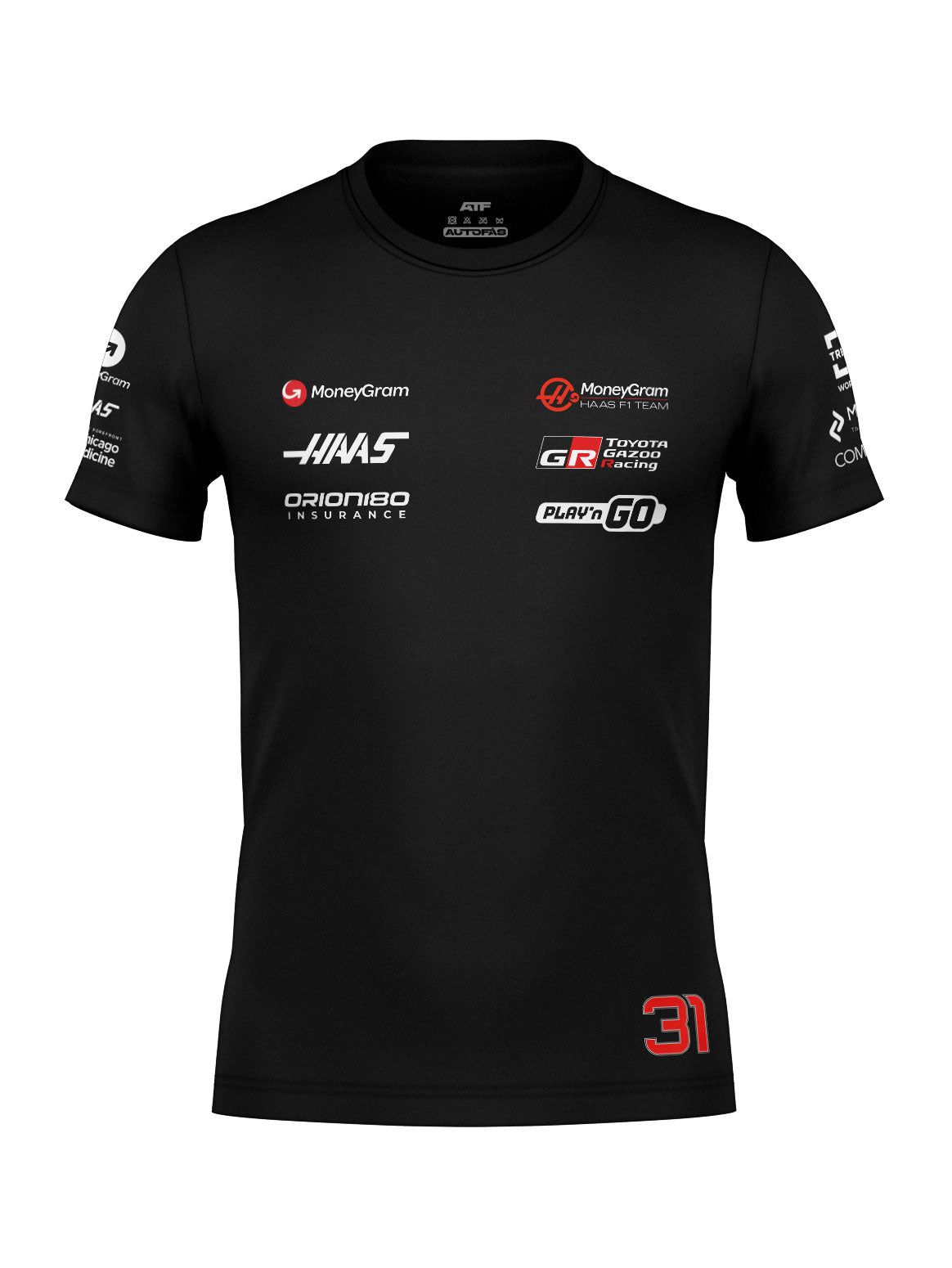 Haas Cotton T-Shirt Esteban Ocon Black 2025
