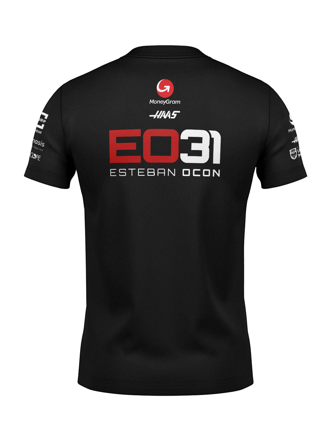 Haas Cotton T-Shirt Esteban Ocon Black 2025