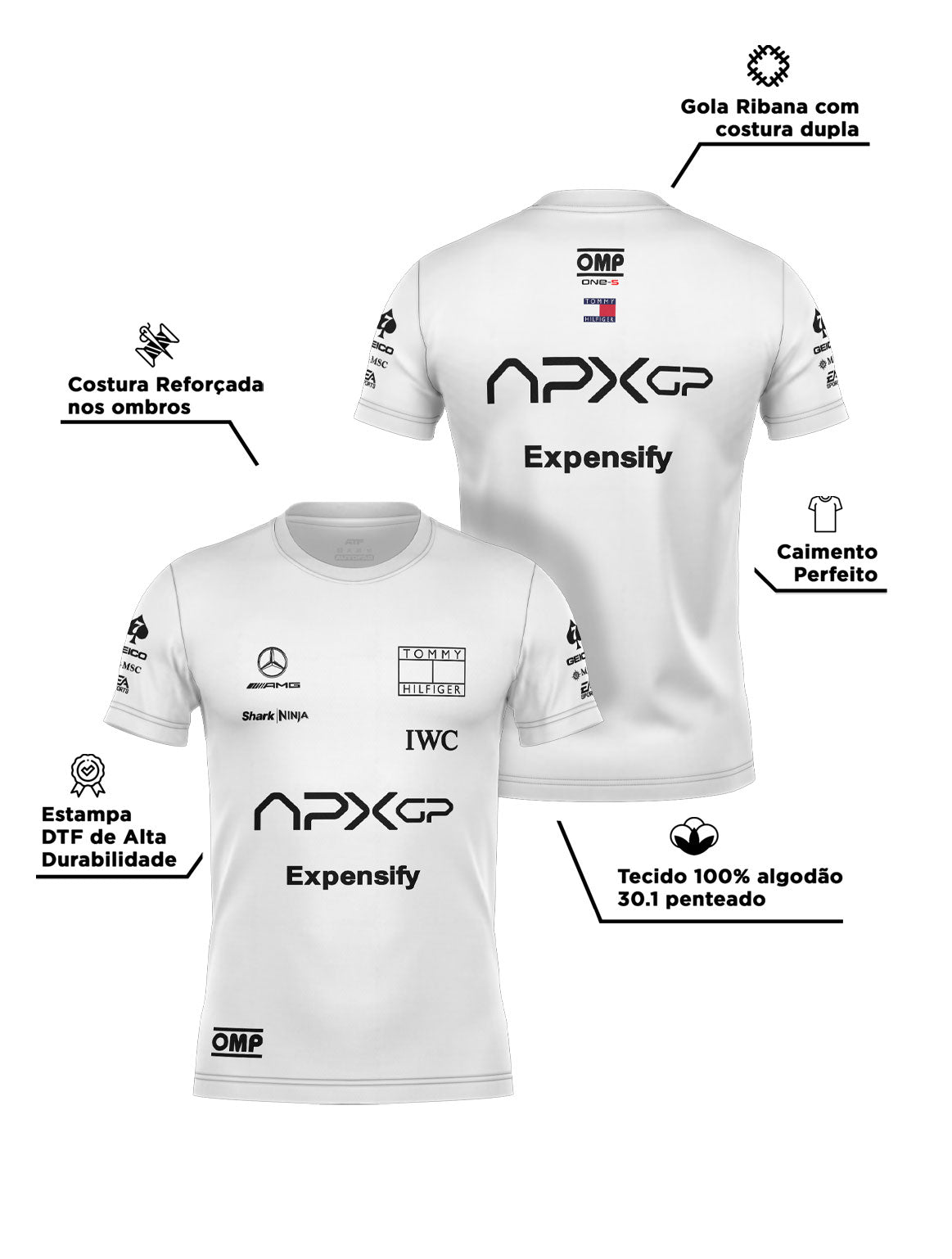 APXGP White Cotton F1 Movie T-Shirt