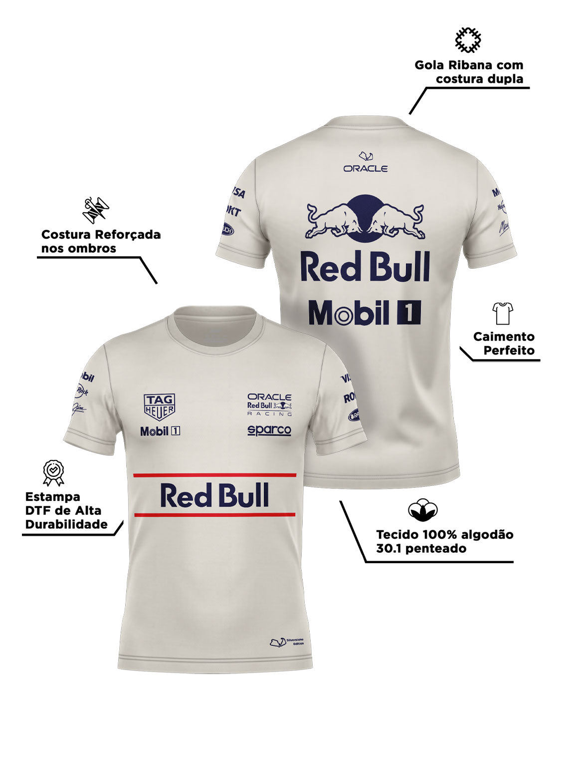 Silverstone Edition Cotton T-Shirt Red Bull Off White 2025