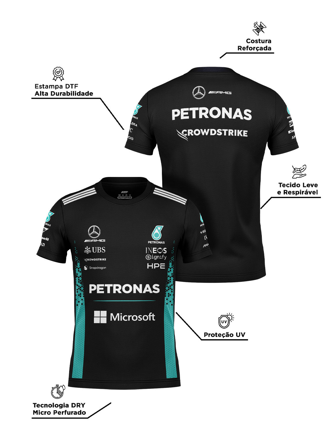 Mercedes F1 2026 Black Dryfit T-Shirt
