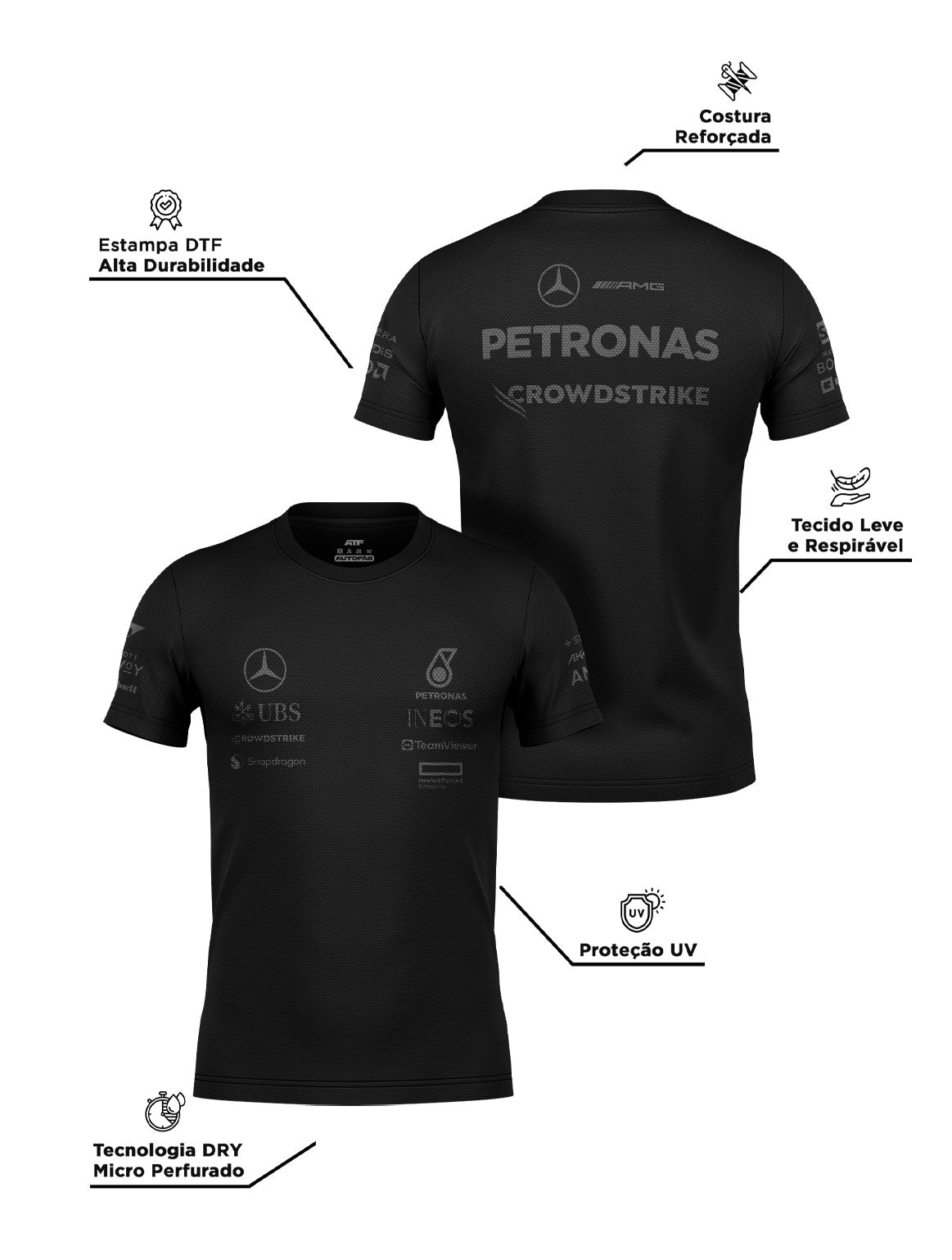 Mercedes 2024 All Black DryFit T-Shirt