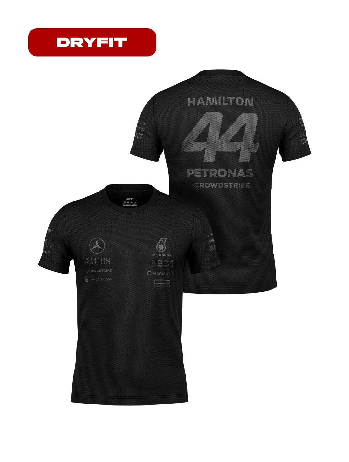 Mercedes 2024 All Black Lewis Hamilton DryFit T-Shirt