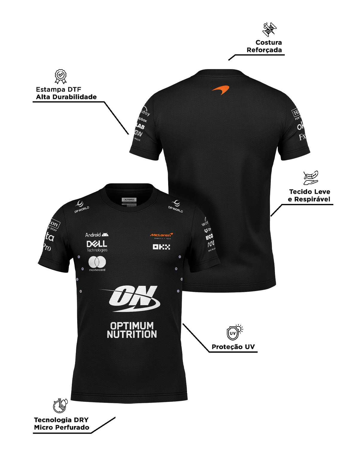 Mclaren Team Dryfit T-Shirt Black 2025